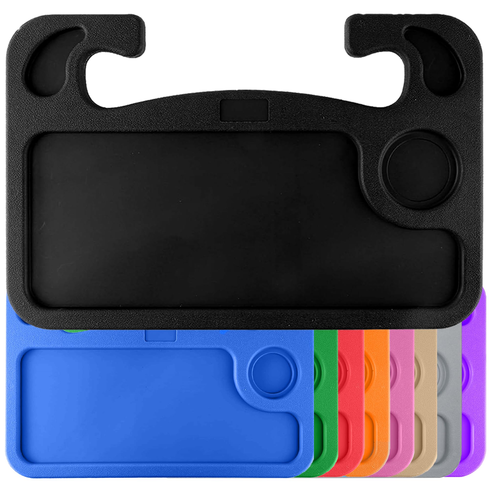 ZPCO Car Steering Wheel Desk | Food Table for Vehicles | Tray for Constant Travelers With Cleaning Towel (0-Black)