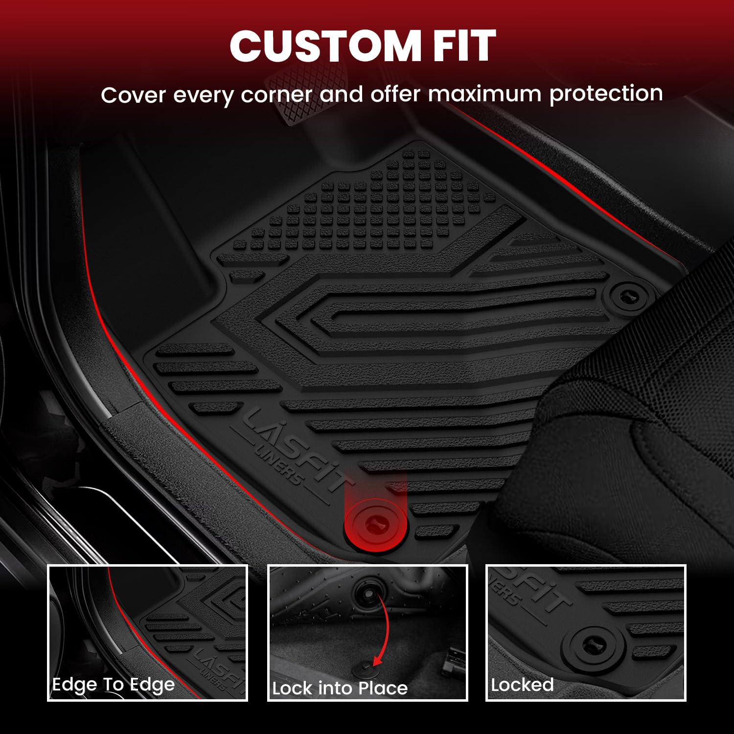 Lasfit Floor Mats For Honda Hrv 2023 2024 2025 2026 (Include Hybrid) & For Acura Adx 2025, All Weather Tpe Custom Fit Hr-V Odorl