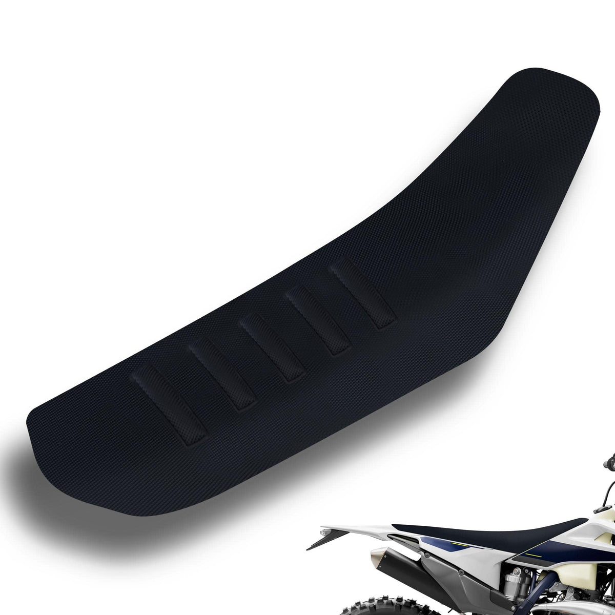 Mchmfg Universal Gripper Soft Seat Cover Diamond Texture For Motobike Dirt Motorcycle Mx Cross Enduro Black
