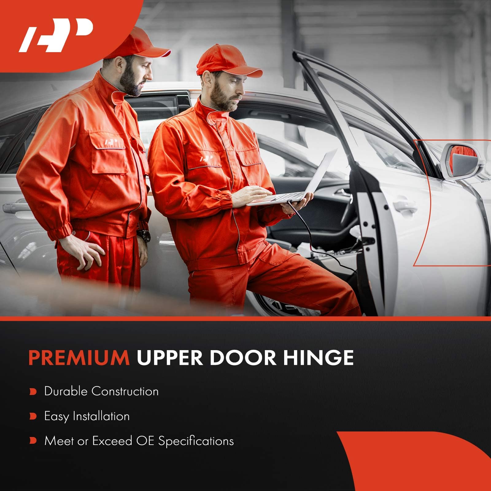 A-Premium Upper Door Hinge Front Left Driver Side Compatible with Dodge Dakota 2005-2010, Ram 1500 Ram 2500 Ram 3500 Ram 4500 Ram 5500 & Ram Dakota 2011, Replace# 55275631AB, 55275631AA, 55112145AA