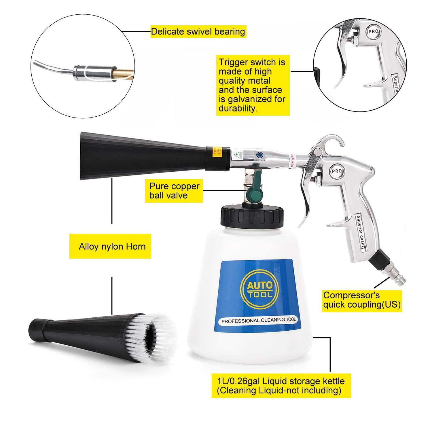 Cprosp High Pressure Turbo Car Cleaning Gun, Tornado Cleaning Gun