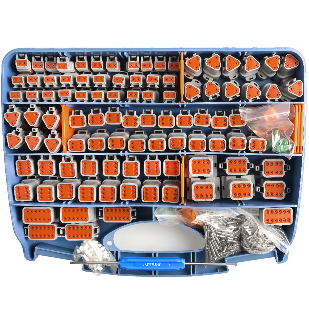 Jrready St6234 Dt Deutsch Connector Kit,2 3 4 6 8 12 Pin Gray Waterproof Ip67 Electrical Connector With Solid Contacts Pick Remo