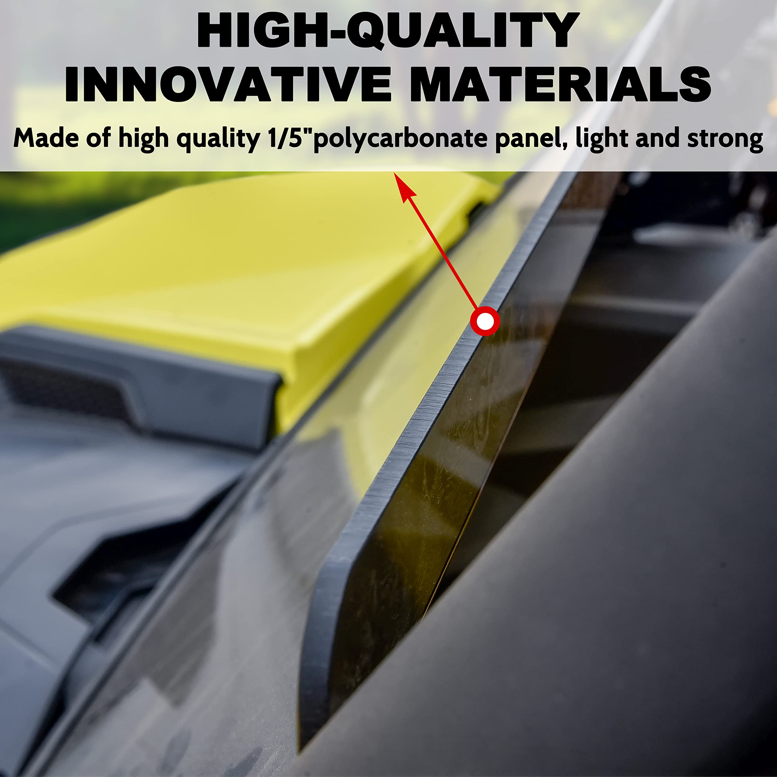 Sautvs Dark Tinted Front Half Windshield For Can-Am Trail Sprot Commander, Tinted Dustproof Durable Hard Coat Front Half Windscreen For Can Am Trail Sport 2018-2024 / Commander 2021-2024 Accessories