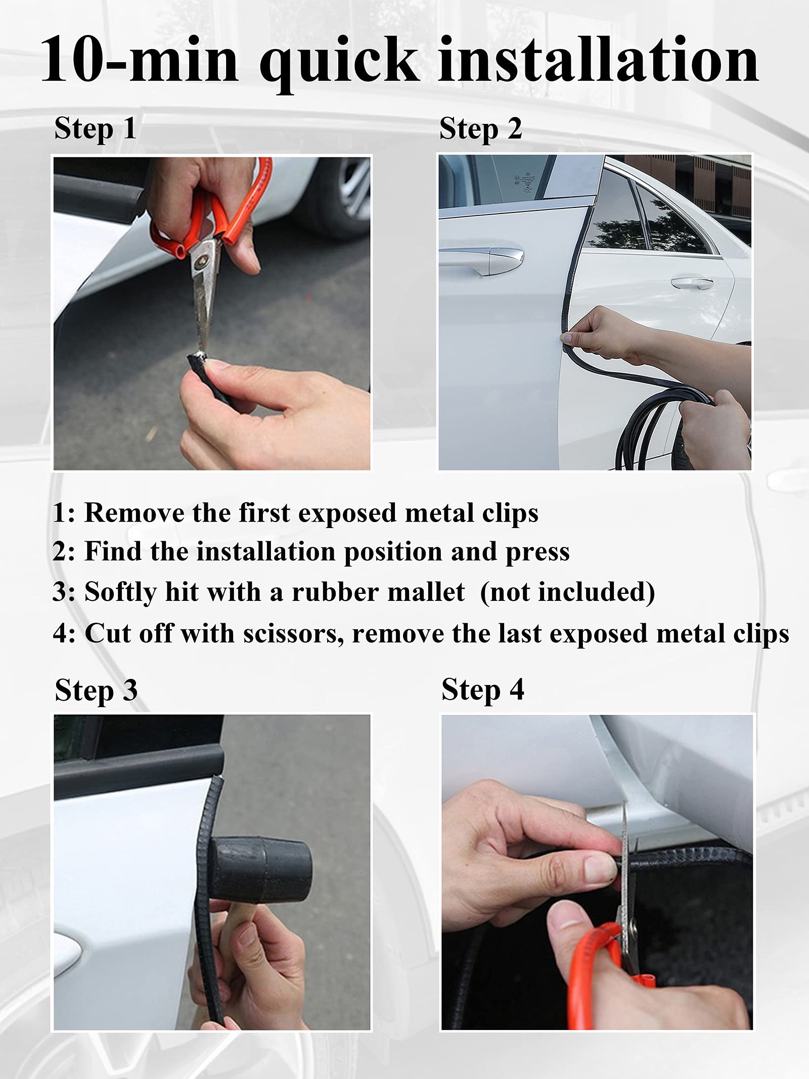 Syoauto 65Ft(20M) Door Edge Guard Black Car Door Edge Guards Door Edge Protector For Cars Rubber Auto Door Trim U Shape Build In Metal Sheet No Need Adhesive Easy To Cut Door Guards For Most Cars