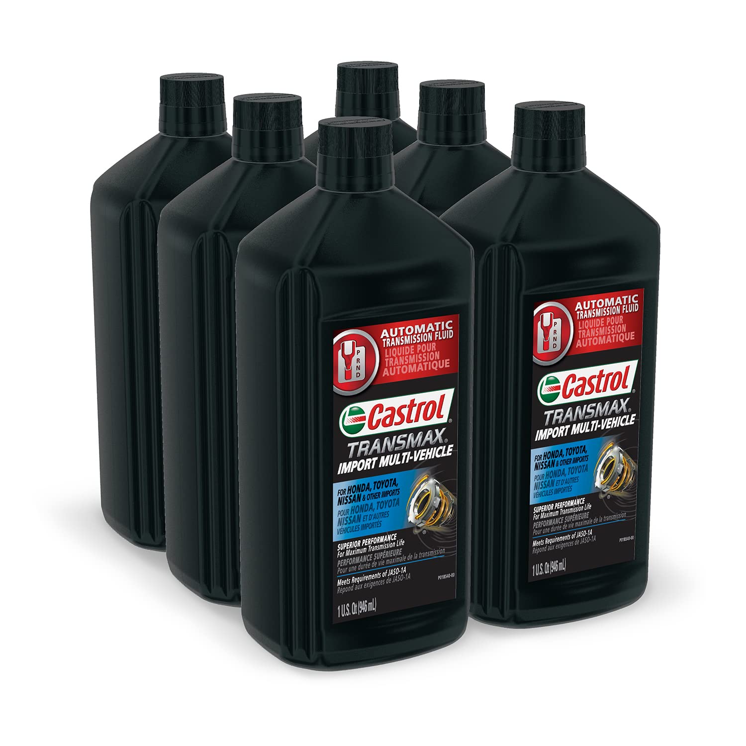 Castrol Transmax Import Multi-Vehicle Automatic Transmision Fluid, 1 Quart, Pack Of 6