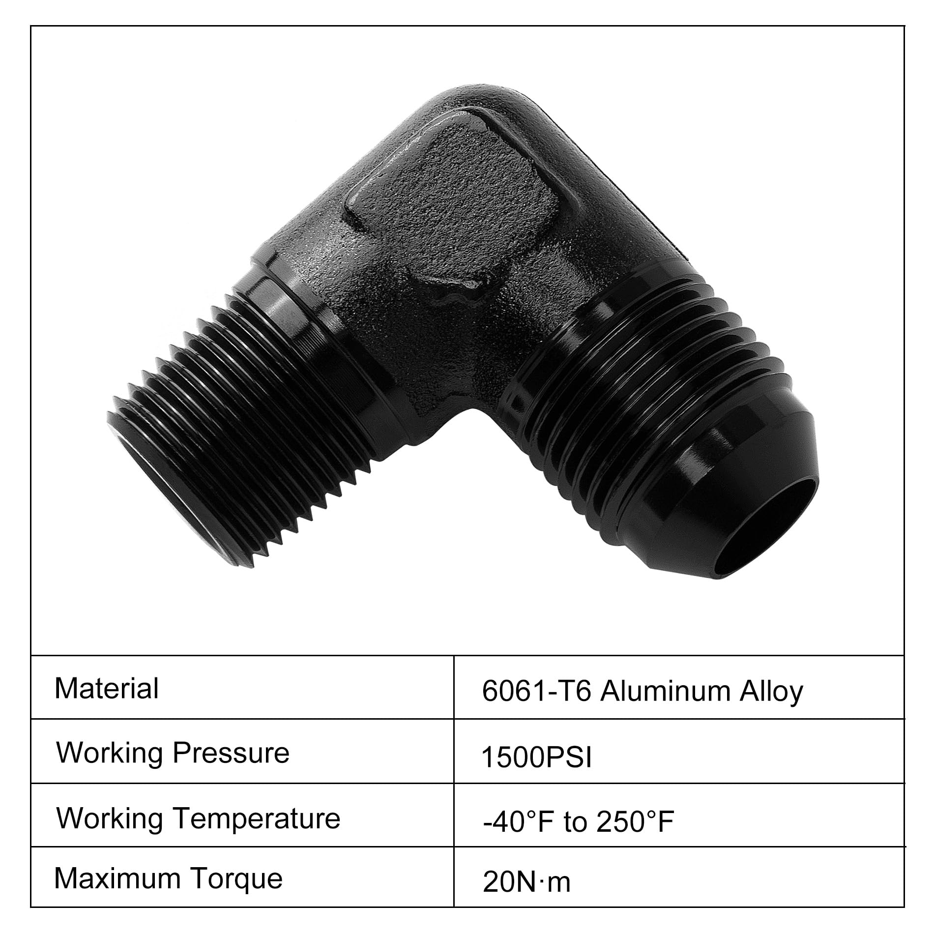 Evil Energy 8An To 3/8'' Npt Male 90 Degree Fitting Adapter Aluminum 2Pcs