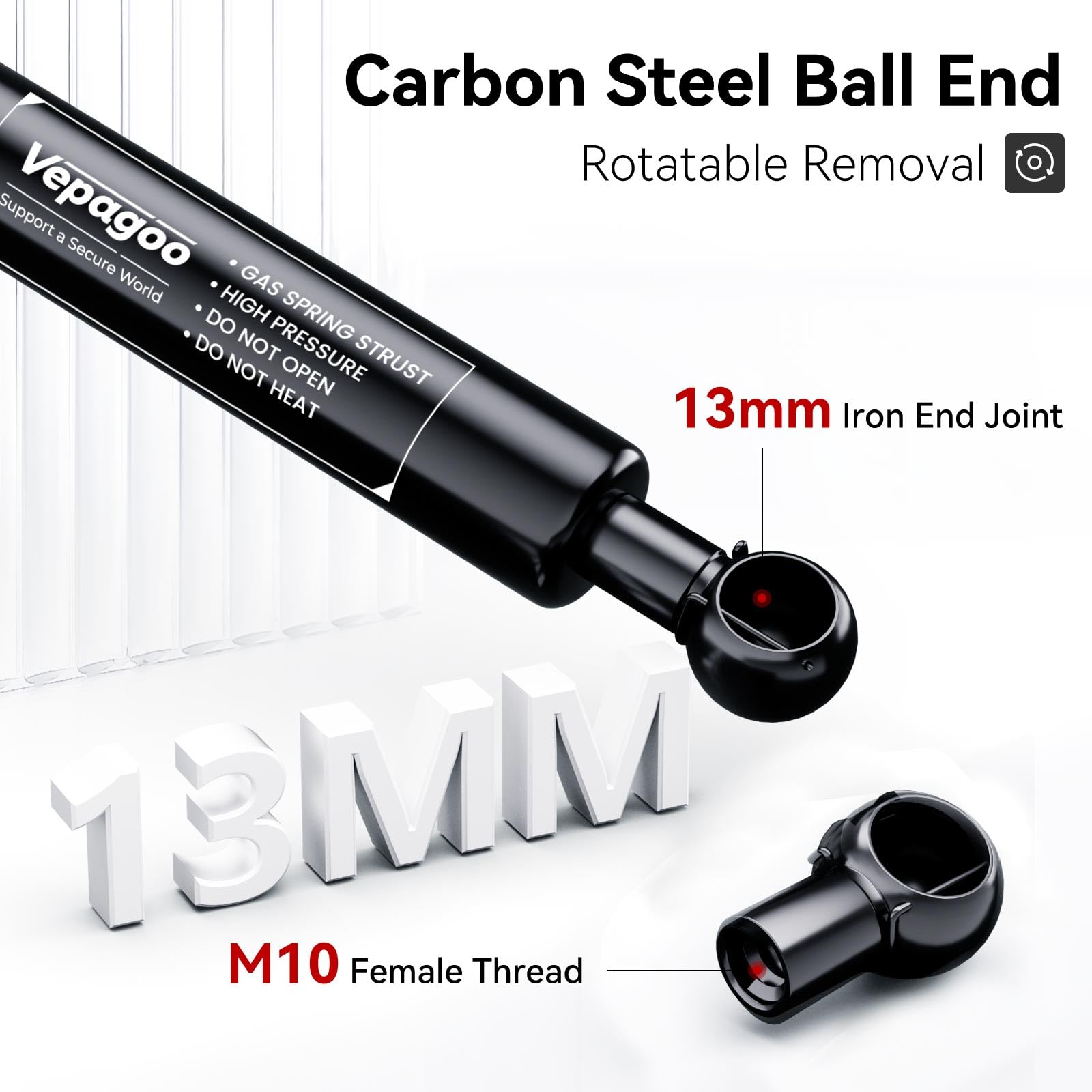 Vepagoo 35 Inch Gas Strut 150Lb/667N Heavy Duty Lid Gas Struts Shock Lift Support Spring For Tonneau Cover Rv Kitchen Door Truck