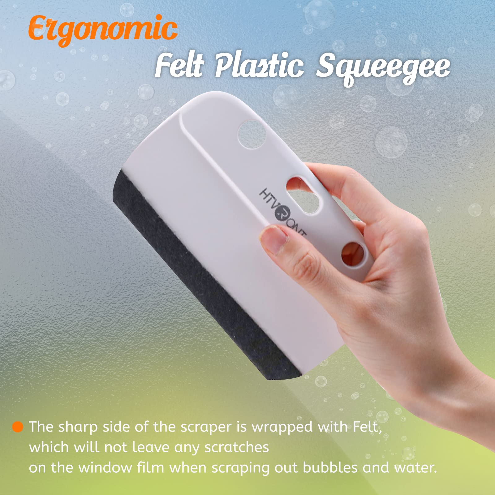 Htvront Window Film Kit - 4 Pcs Window Privacy Film Installation Tools, Easy To Apply Glass & Car Windows Tint Kit, Includes Fel