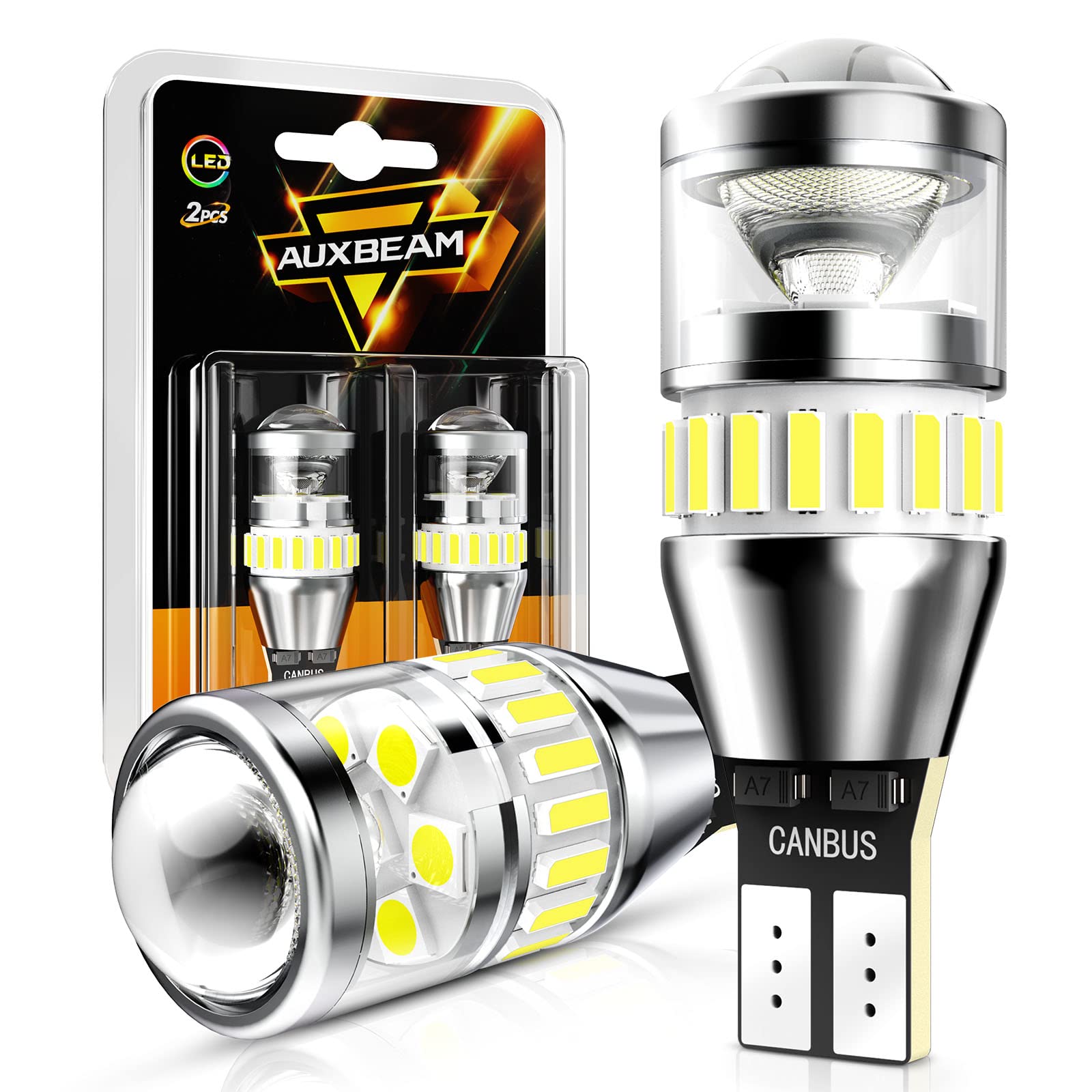 Auxbeam 912 921 Led Bulb For Backup Reverse Light Bulbs, 4000 Lumens 400% Brighter Super Bright Canbus Error Free 906 904 922 W1