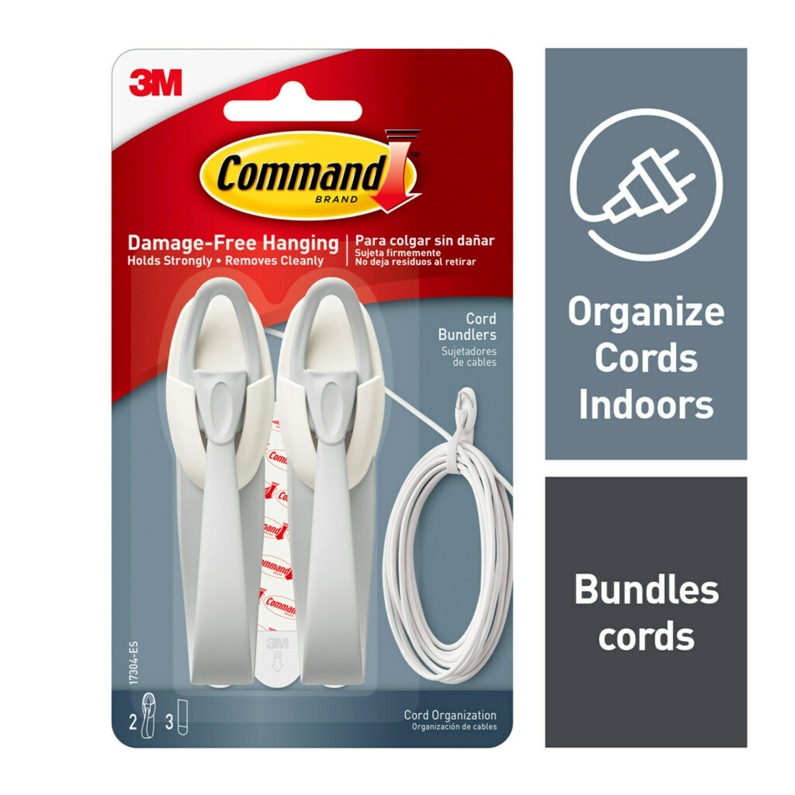 3M 17304 Command Cord Bundlers 4 Pack (8 Bundlers)