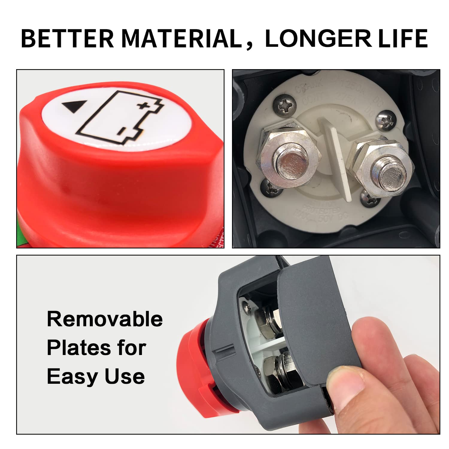 Gogonfly Battery Disconnect Switch 12-48V 275A Battery Power Master Switch Disconnect Isolator Cut Shut Off Switch For Marine Bo