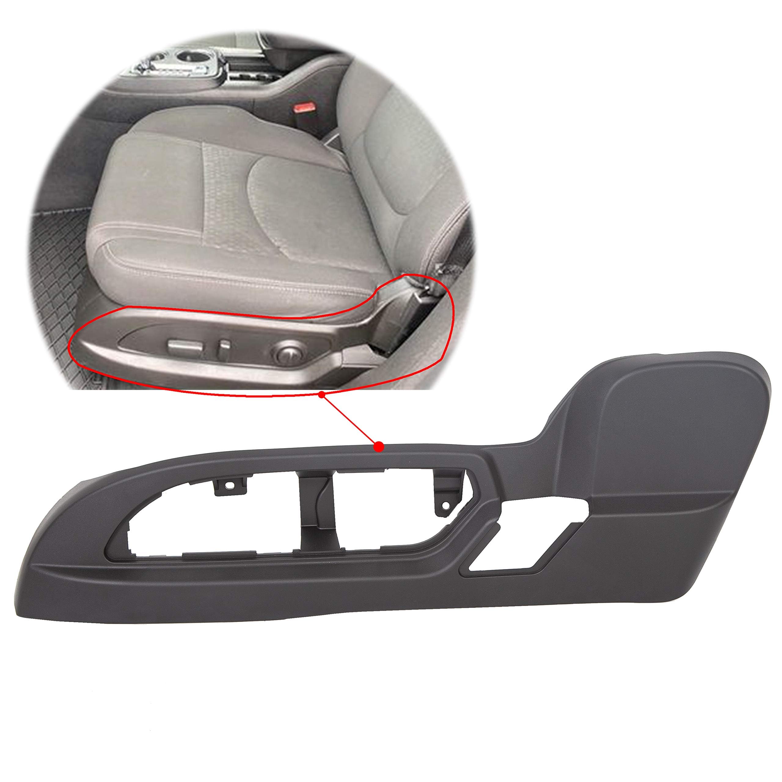 ECOTRIC Driver Seat Trim Panel Compatible with 2009-2017 Buick Enclave/Chevrolet Traverse/GMC Acadia Driver Seat Track Cover Rep