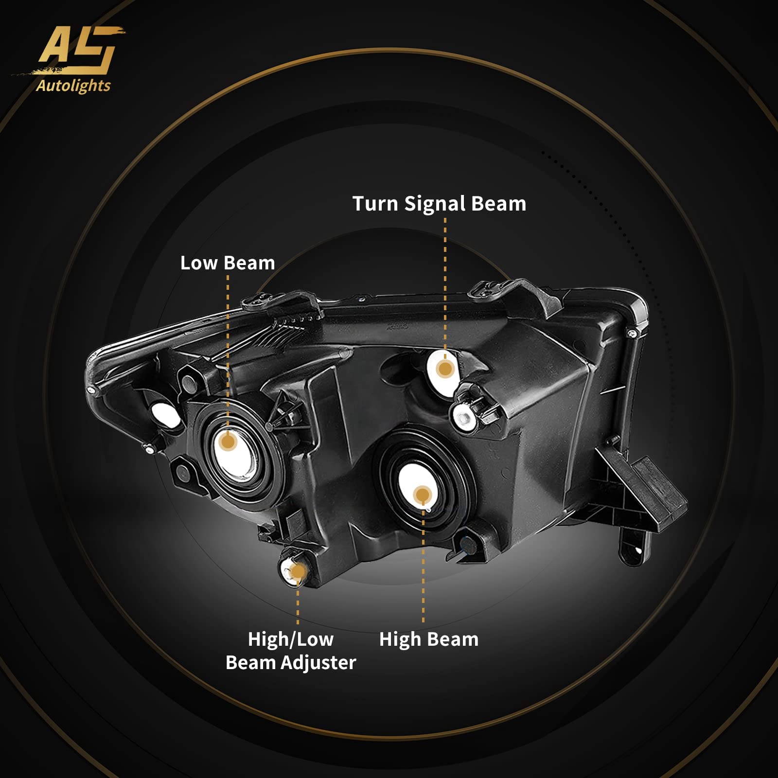 As Headlights Assembly Compatible 2007 2008 2009 2010 2011 2012 2013 Toyota Tundra (W/O Headlight Leveling Models) /2008-2017 To