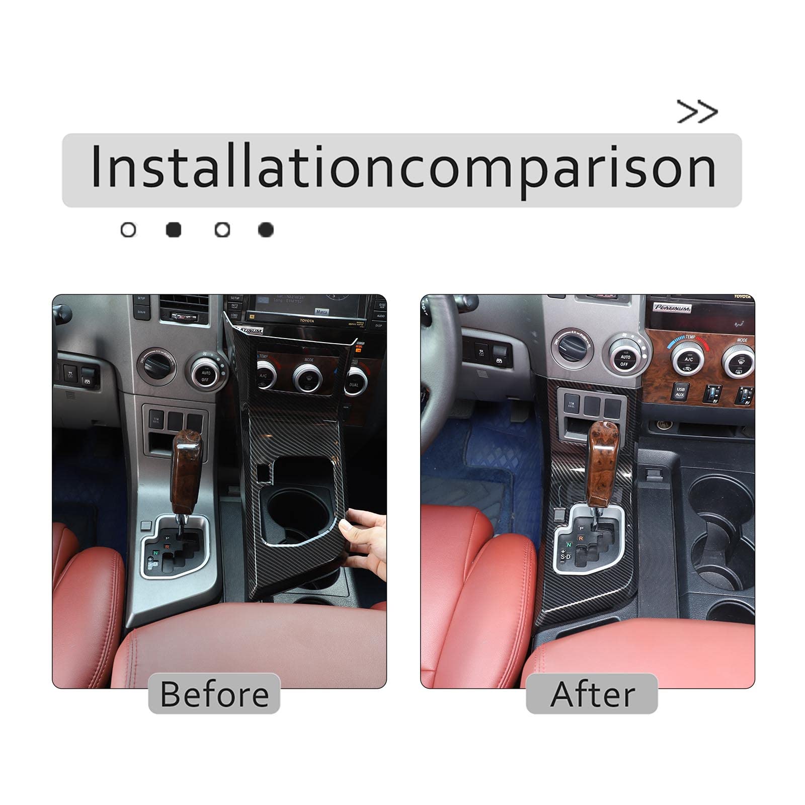 Abs Car Central Control Gear Shift Panel Trim Frame For Toyota Tundra 2007 2008 2009 2010 2011 2012 2013 Car Accessories (Carbon Fiber)