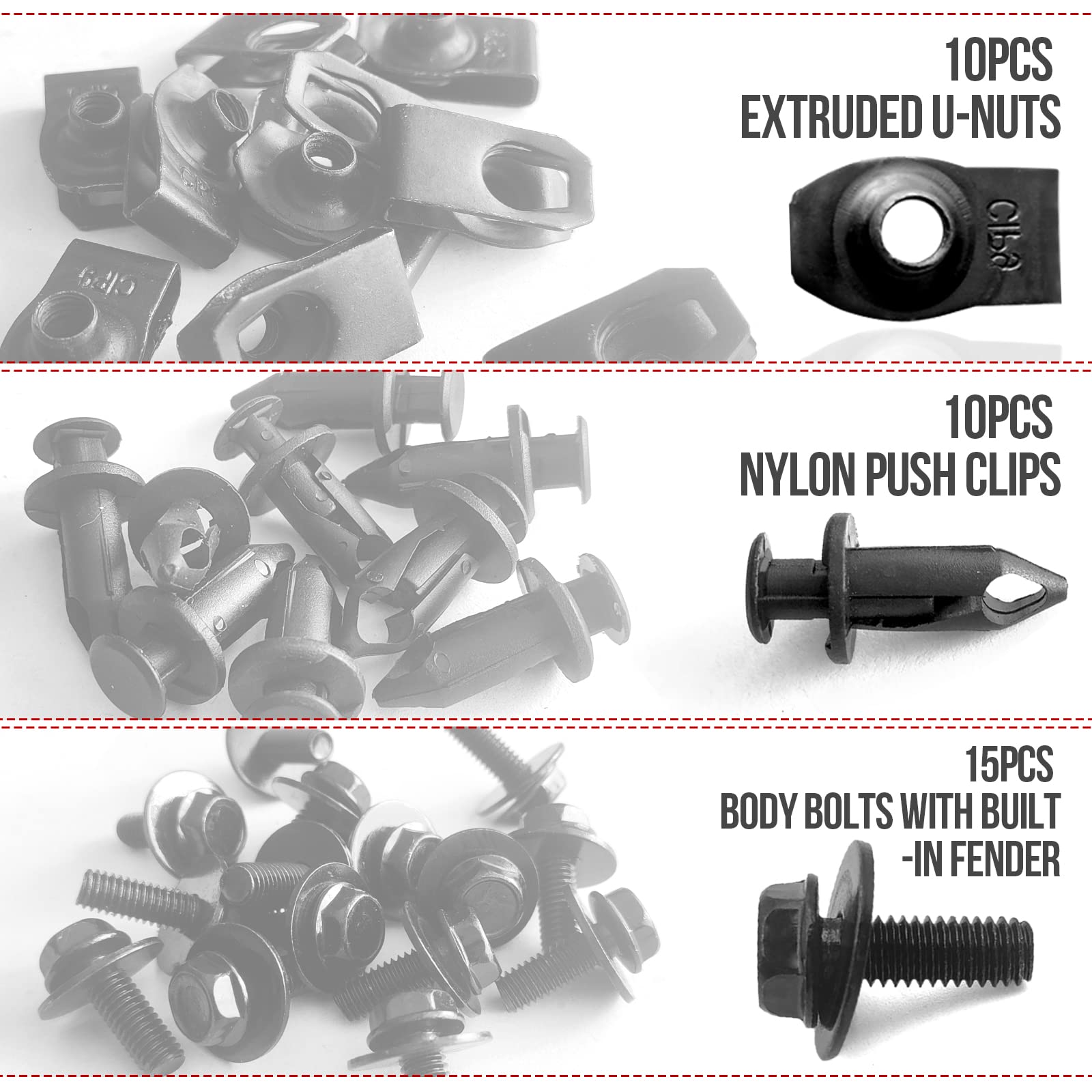 35Pcs Engine Under Cover Splash Shield Body Bolts Screws, Bumper Clips Extruded U-Nuts Kit Compatible with Nissan 350z 370z Infi