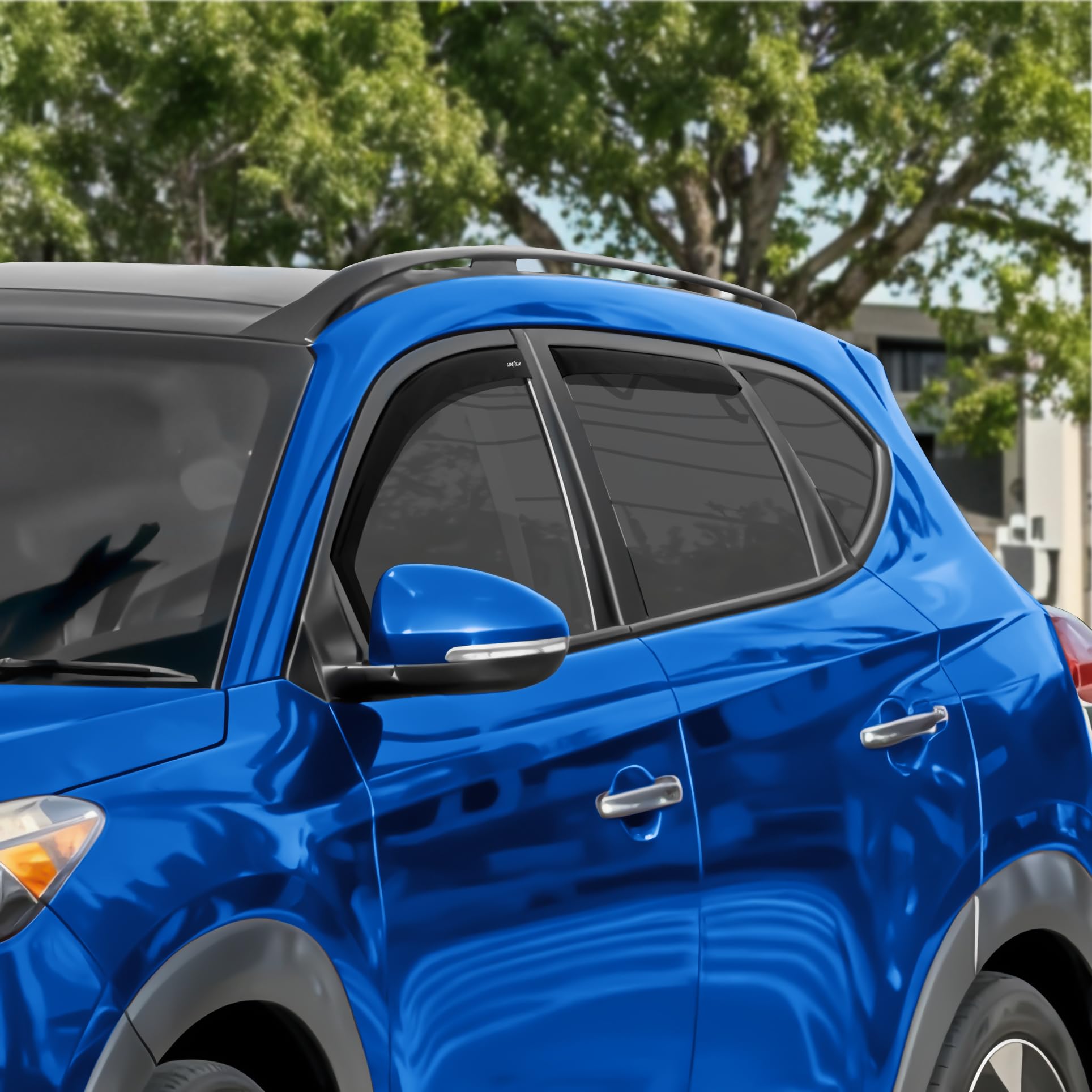 Goodyear Shatterproof In-Channel Window Deflectors For Hyundai Tucson 2016-2021, Rain Guards, Window Visors For Cars, Vent Defle