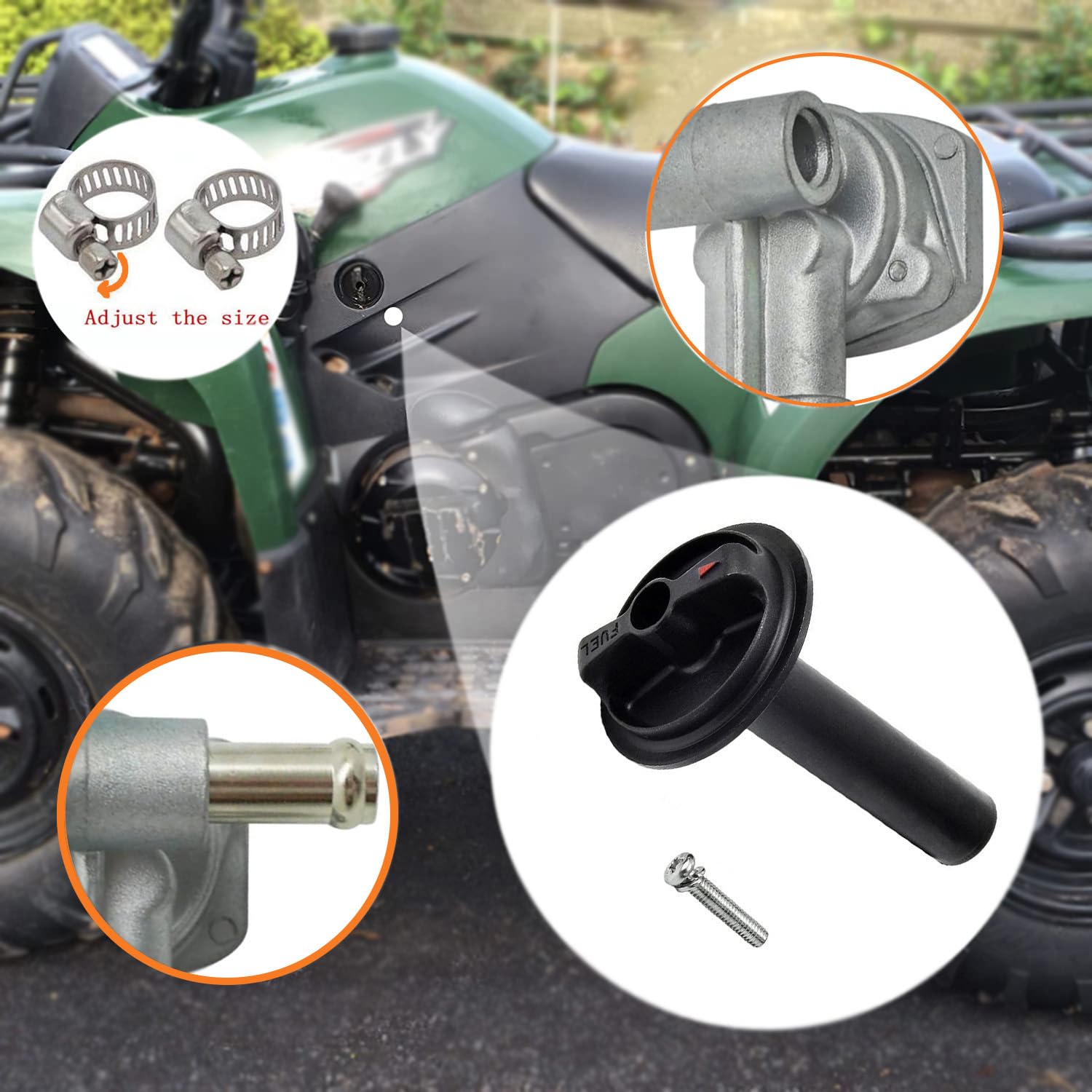 Earlyred Fuel Valve Petcock And Lever Screw For Yamaha Grizzly Bruin Yfm 350 660 Fuel Tank Switch Valve And Lines For Kawasaki Prairie Kvf 360 400 5Km-24500-10 51023-1402 51023-1316