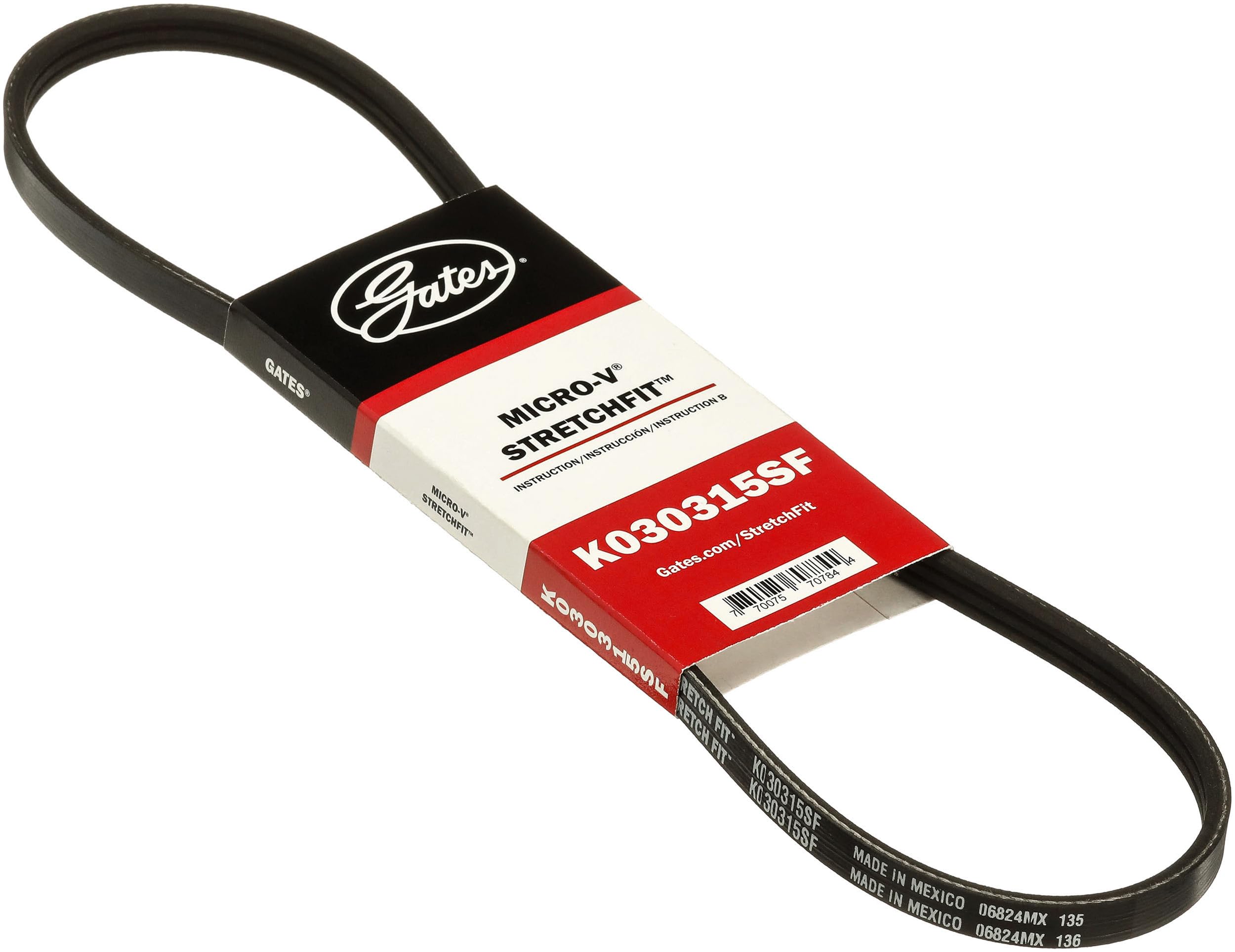 Gates Genuine K030315SF Stretch Fit Micro-V Serpentine Drive Belt