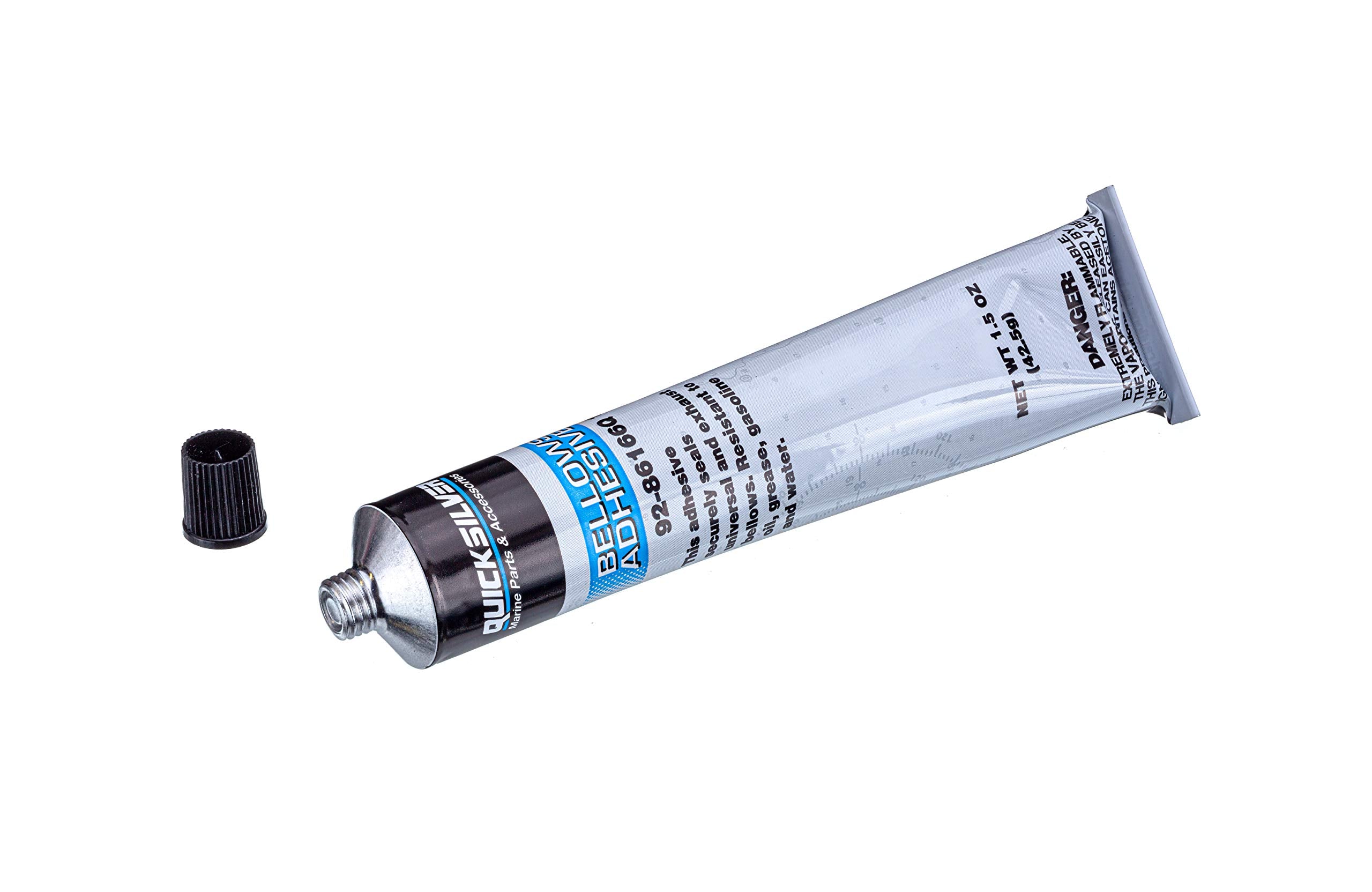 Quicksilver 86166Q1 Bellows Adhesive – Resistant To Oil, Grease, Gasoline And Water – 1.5 Oz Tube