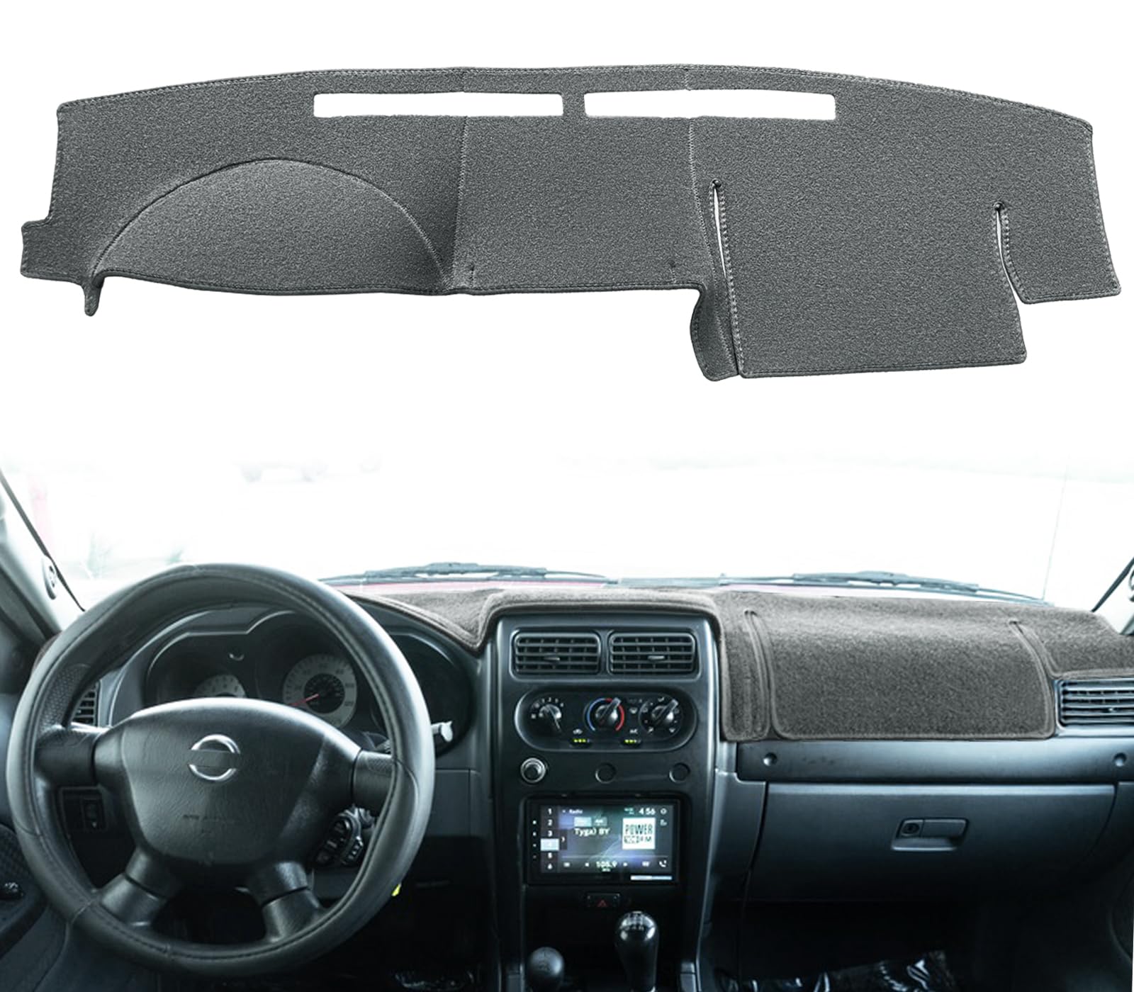 Yiz Dash Cover Mat Custom Fit For Nissan Frontier Xterra 2002 2003 2004 Dashboard Cover Pad Carpet (Dark Gray) J158