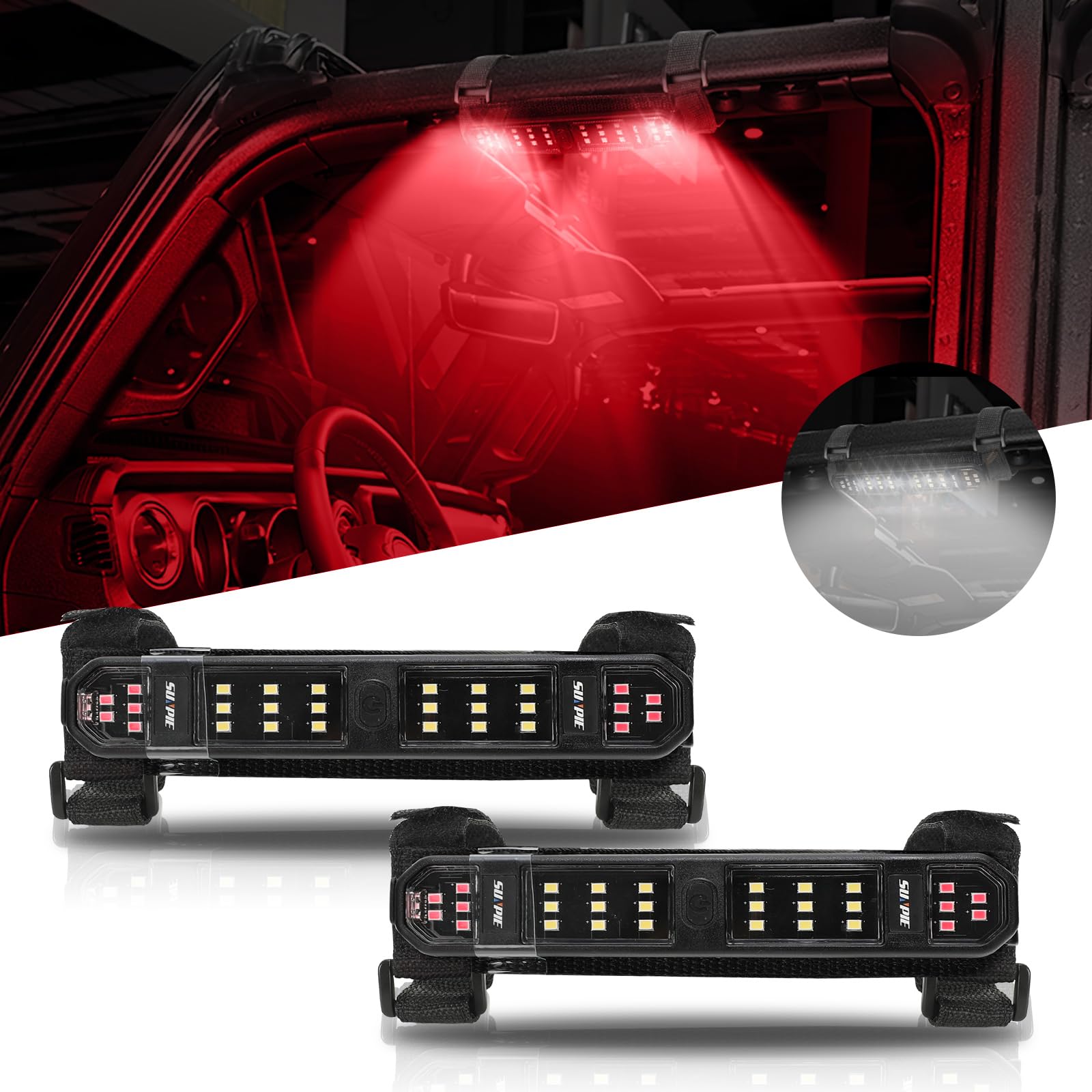 Sunpie Sxs Dome Light Rechargeable Utv Interior Lights W/Magnet Compatible With Polaris Talon/Pioneer Canam(All Model) Kawasaki(