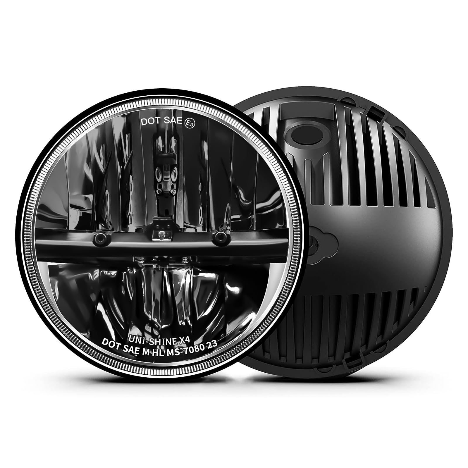 Uni-Shine 7-Inch Led Headlights - Dot Approved, Hi/Lo Beam, Compatible With Jeep Wrangler, Chevy, And Miata - Plug And Play
