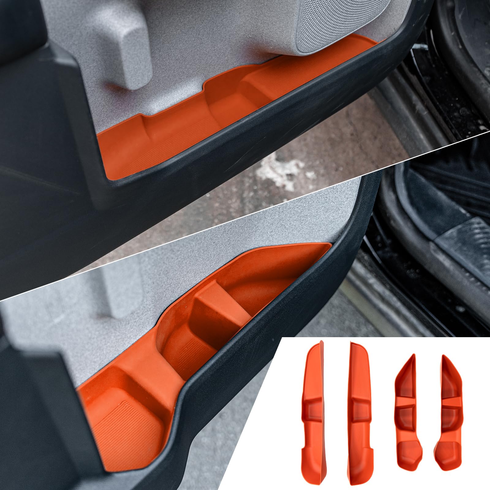 Maxzina Door Side Storage Tray Compatible with 2022-2025 Ford Maverick Side Door Storage Box Door Organizer Phone Pocket Silicon