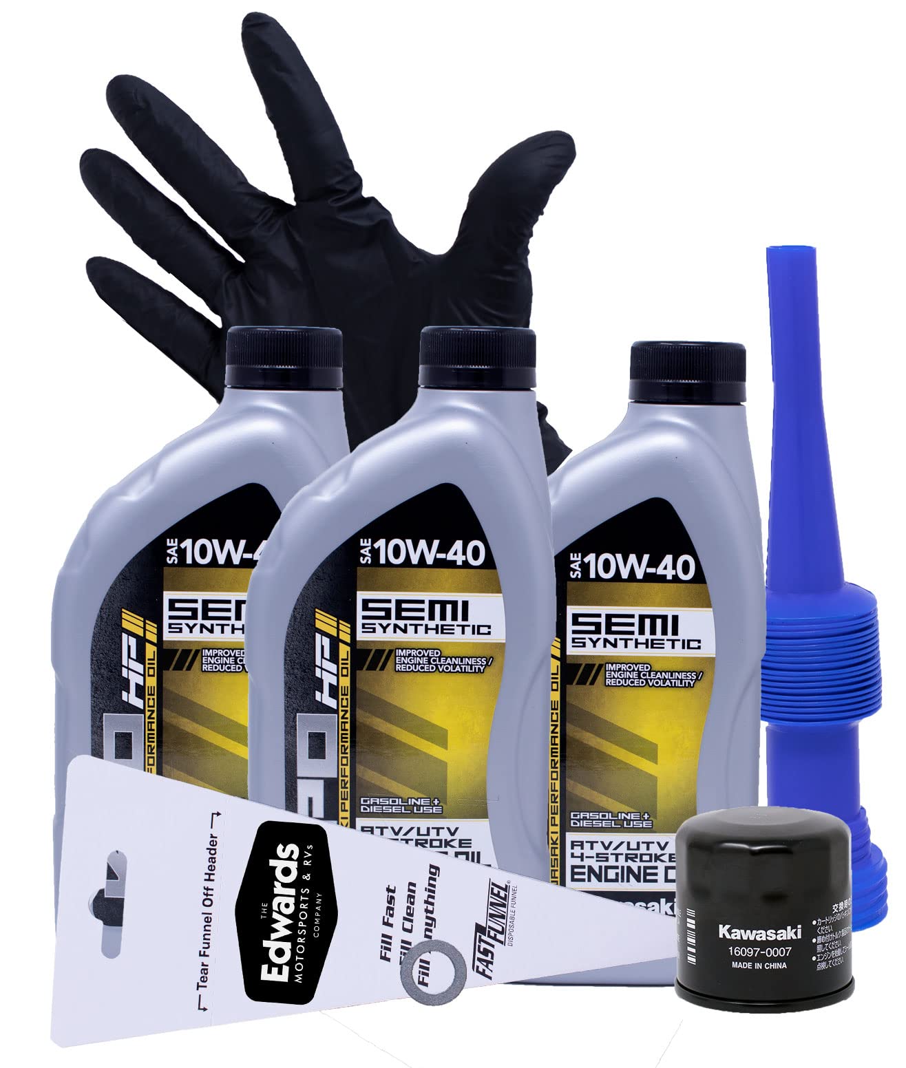 Edwards Oil Change Kit Fits 2005-2022 Kawasaki Brute Force 750 Atv