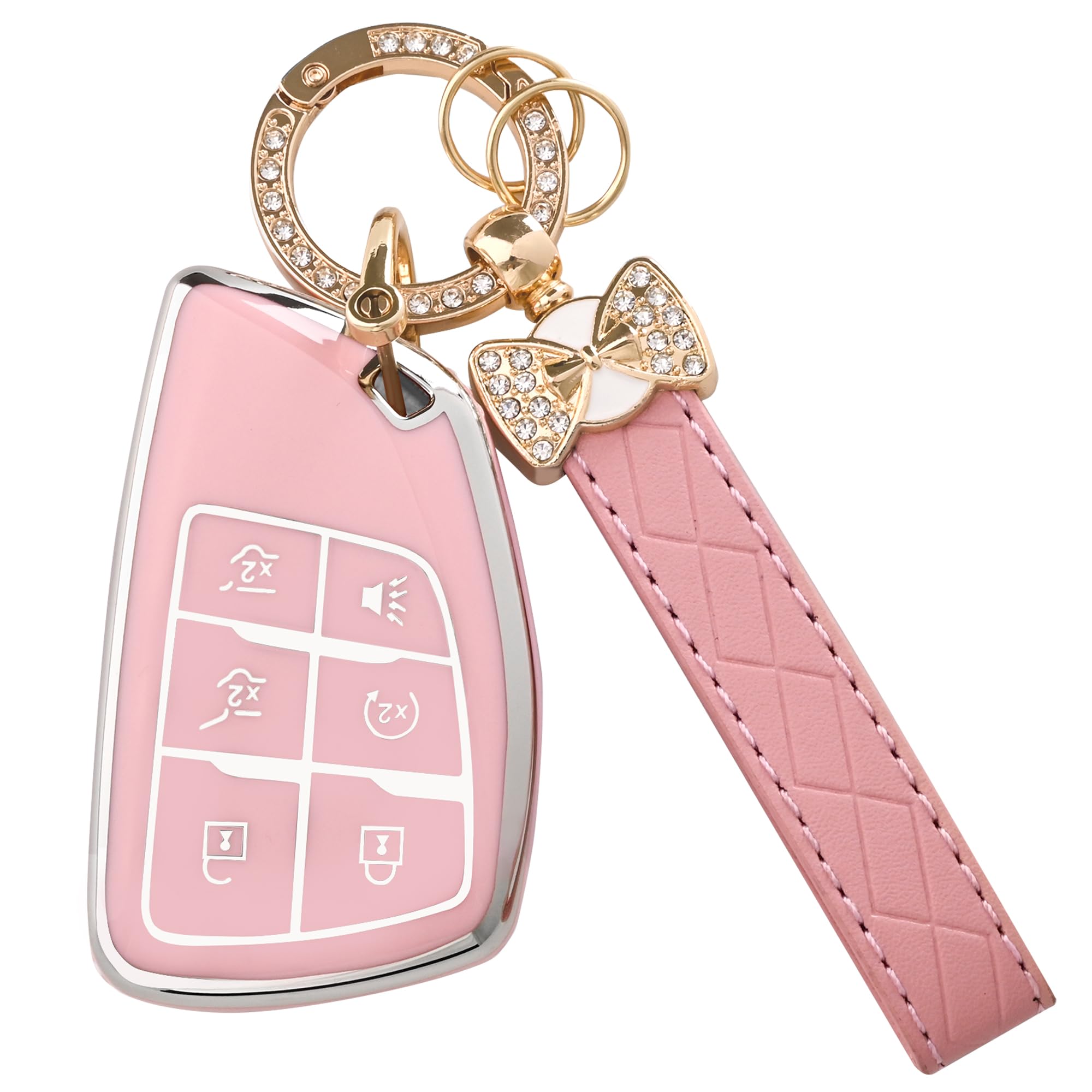 TECARATE for Chevy Silverado Key Fob Cover - Soft TPU Key Fob Case Compatible for Chevy Silverado 1500 GMC Sierra 1500 Smart Rem