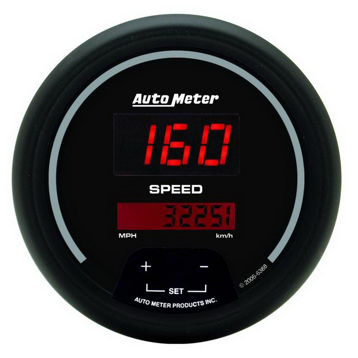 AUTO METER 6388 Sport Comp Digital 3-3/8&quot; 160 mph Digital Electric Programmable Speedometer