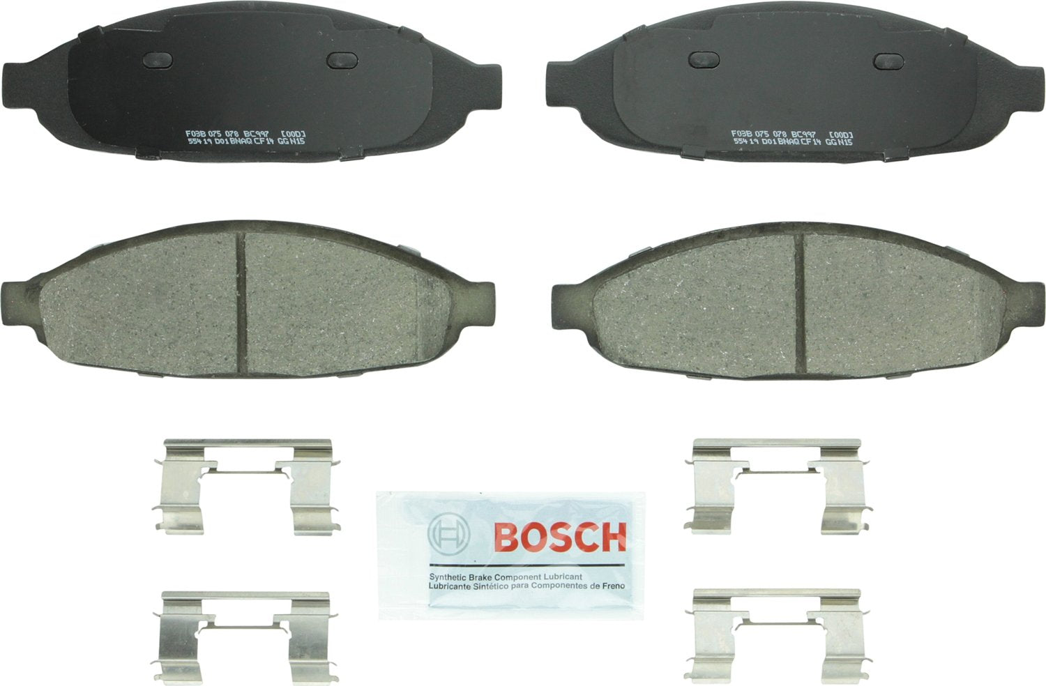BOSCH BC997 QuietCast Premium Ceramic Disc Brake Pad Set - Compatible with Select Chrysler Pacifica; FRONT