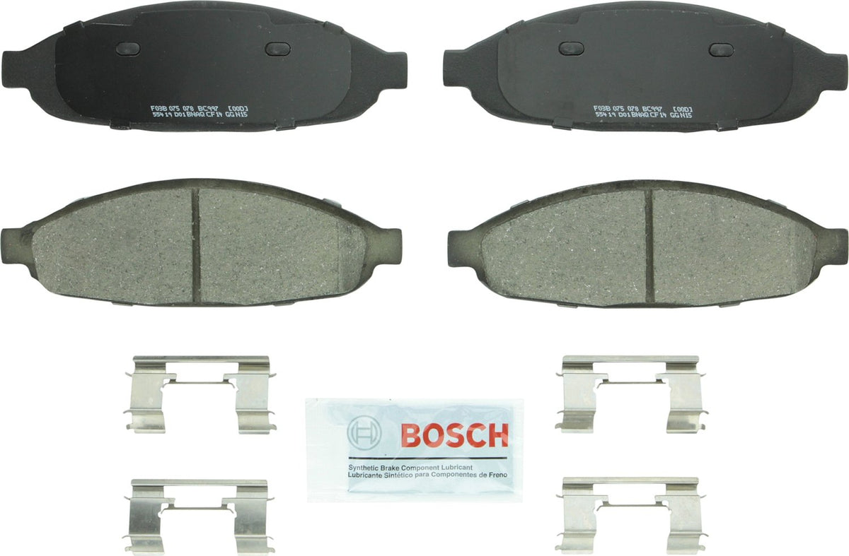 BOSCH BC997 QuietCast Premium Ceramic Disc Brake Pad Set - Compatible with Select Chrysler Pacifica; FRONT