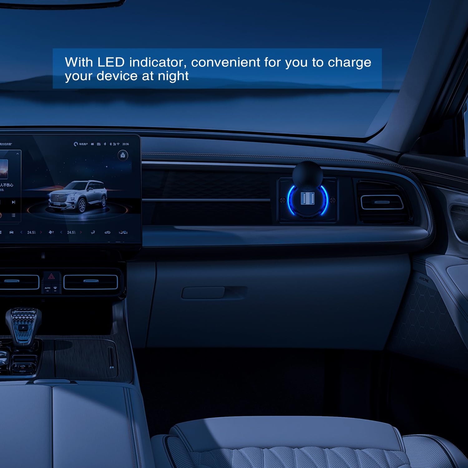 Nilight Quick Usb Outlet Socket 12V 24V Dual Usbs Connector 5V 4.8A Car Outlets With Waterproof Cover Rotating Cap Led Light For