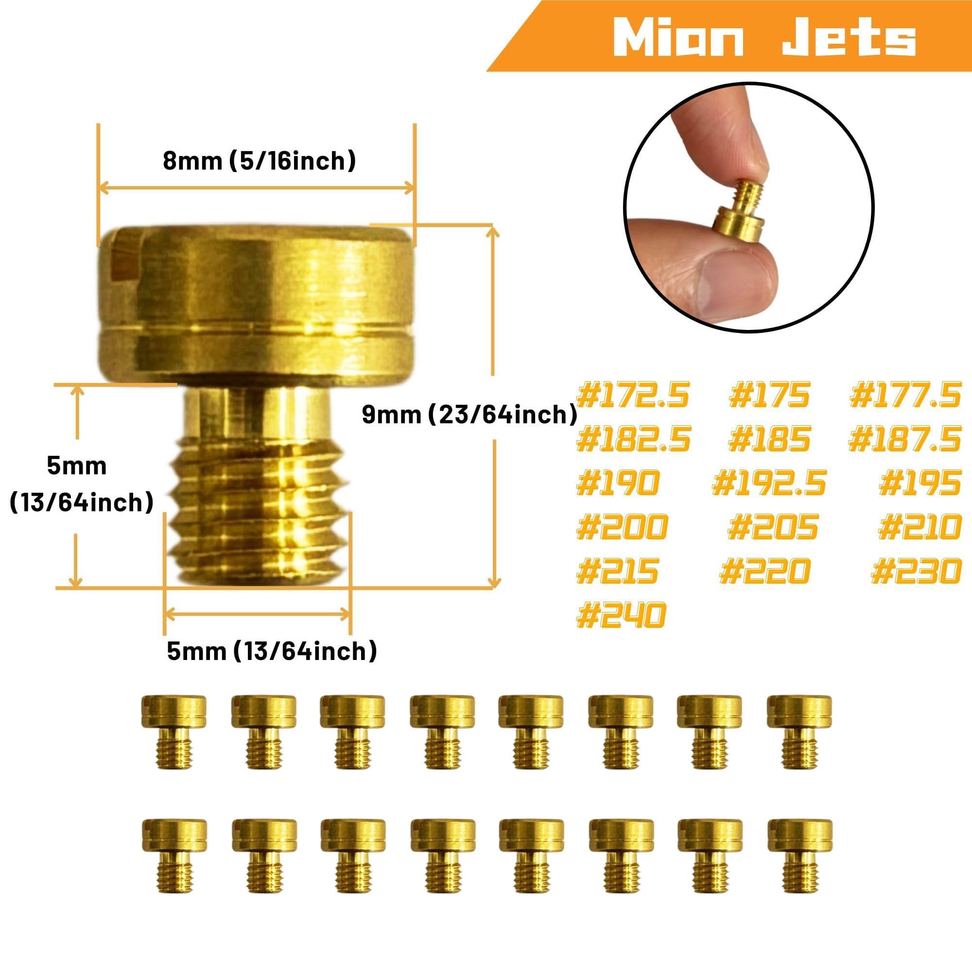 YGQ Carburetor Main Jet Kit for Mikuni HS HSR RS TM VM VM22 VM24 VM26 Carburetors Large Round N100.604 (#172.5 ~ #240)