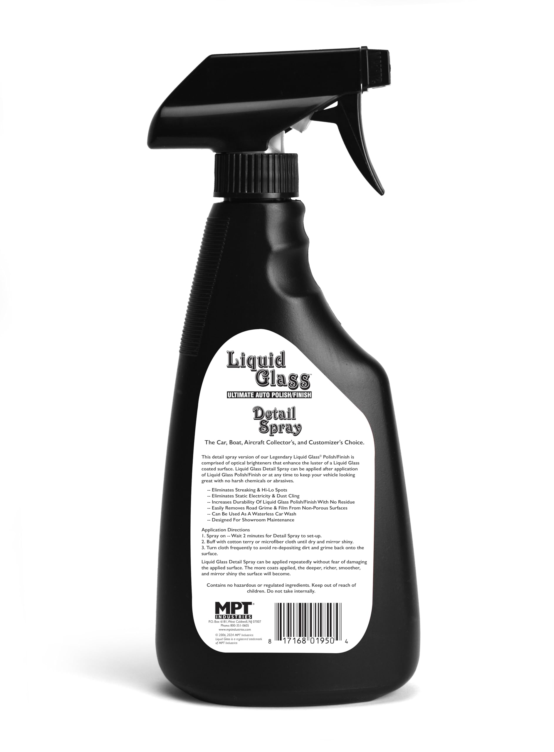 Liquid Glass Detail Spray - Optical Brightener for Paint, Brightwork, Glass, Plastic, Finish Wood, & Other Non-Porous Surfaces.