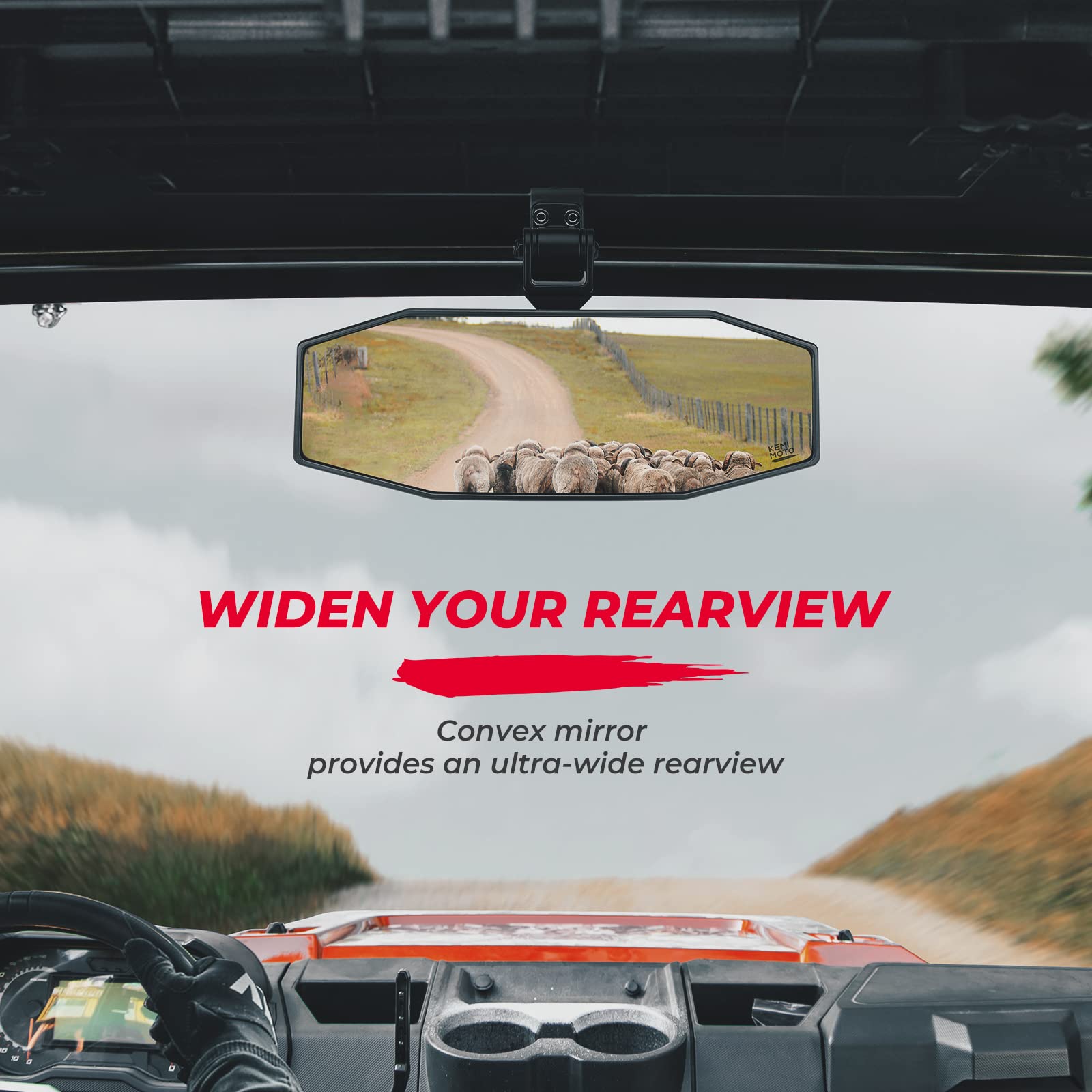 Kemimoto Rear View Mirror Tool-Free Adjustable Compatible With Polaris Ranger 1000 Xp 900 500 570 / Crew Rearview Mirrors Access