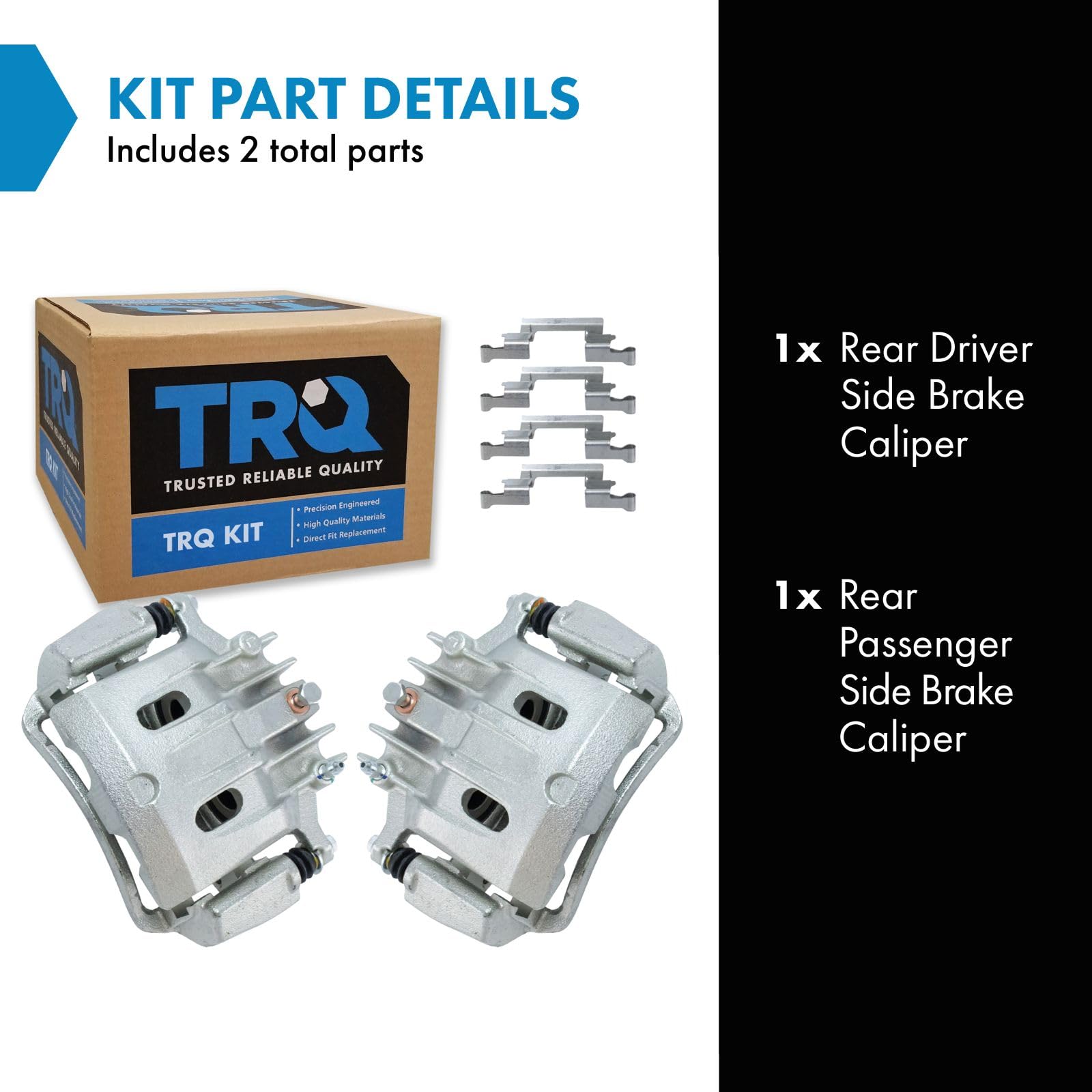 Trq Rear Brake Caliper Set Compatible With 2000-2005 Ford Excursion 2000-2004 F-250 Super Duty F-350 Super Duty