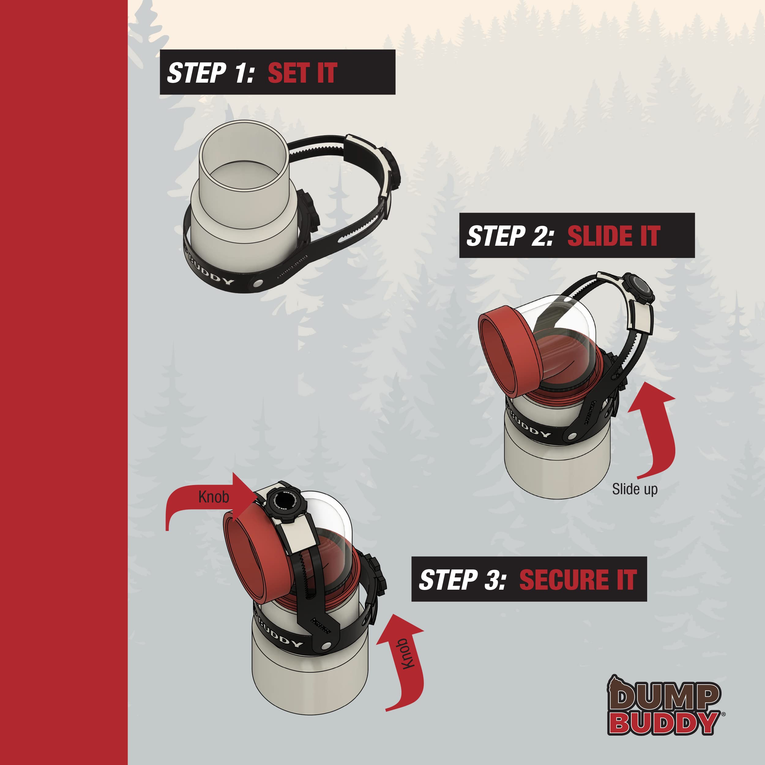 Dump Buddy Rv Hose Fastening Device - Camper Sewer Accessory Reduces Accidental Spillage - Rv Sewer Hose Support Is A Must Have