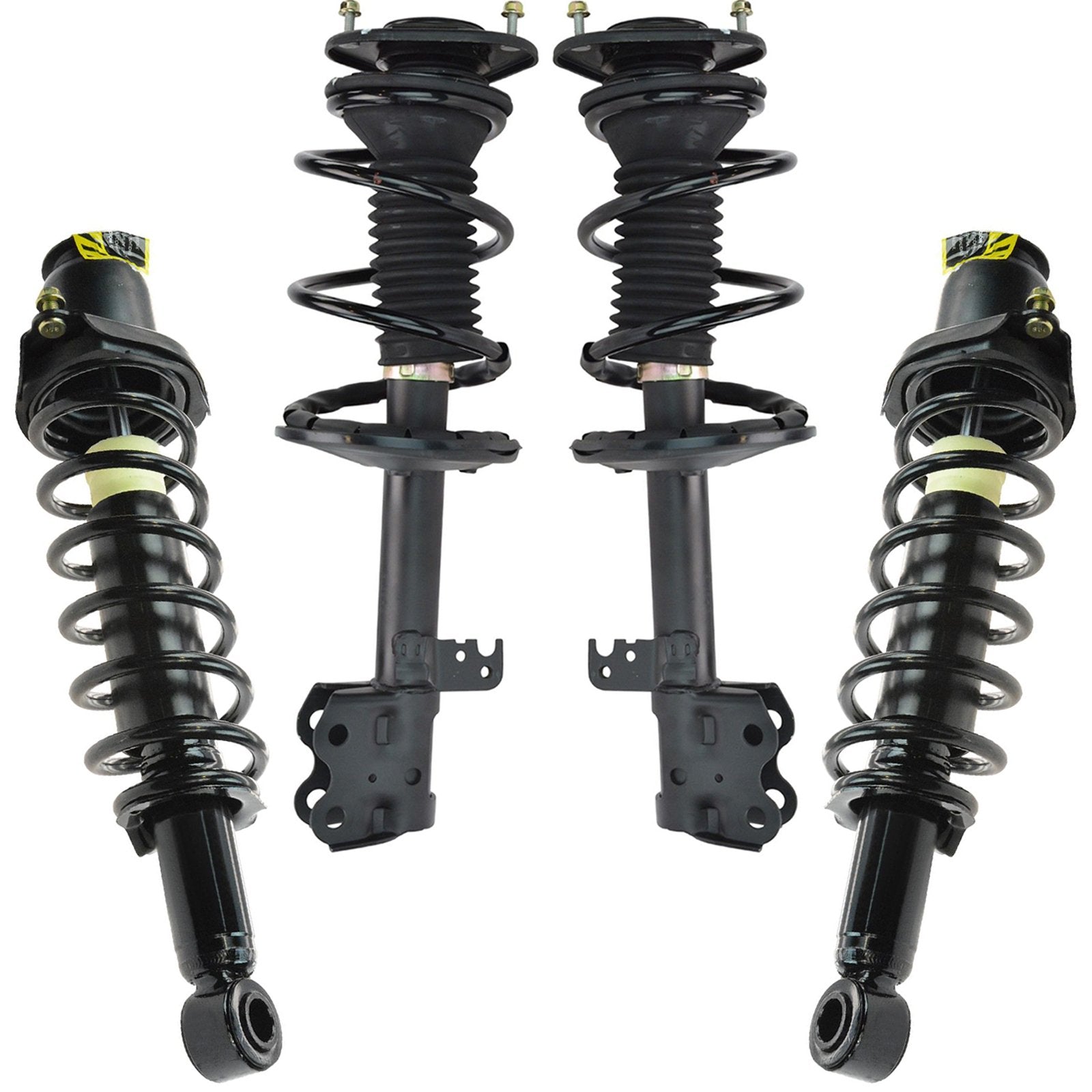 TRQ Front and Rear Strut & Coil Spring Assembly Set Driver & Passenger Sides Compatible with 04-09 Toyota Prius