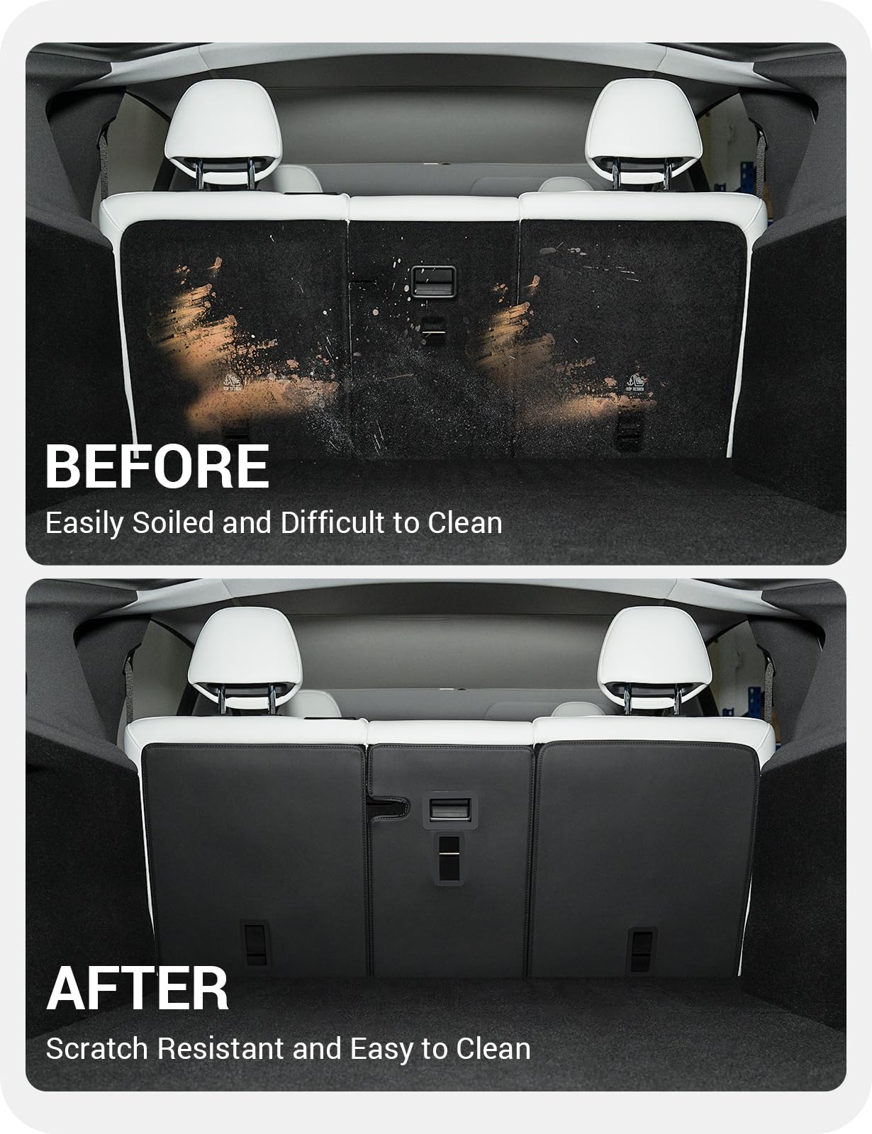 Basenor 2025 2026 Tesla Model Y Second Row Seats Back Leather Cover All Weather Seat Protector Mat For Model Y Juniper Accessori