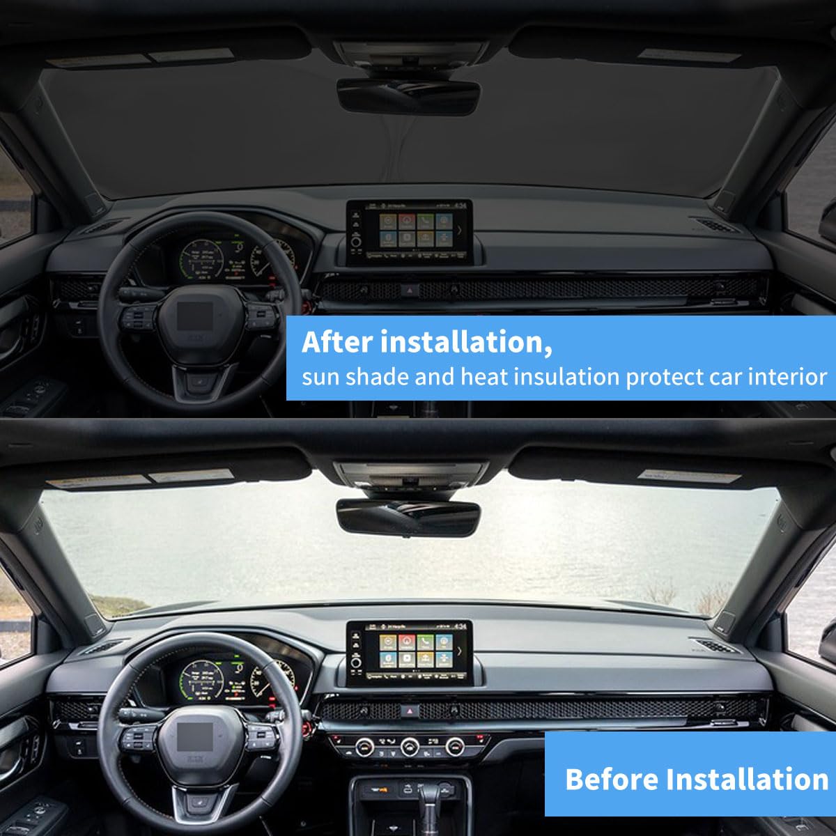 Windshield Sun Shade Front Window Sunshade For 2023 2024 2025 Honda Cr-V Crv Suv, Lx, Ex, Ex-L, Sport Hybrid, Touring Accessorie