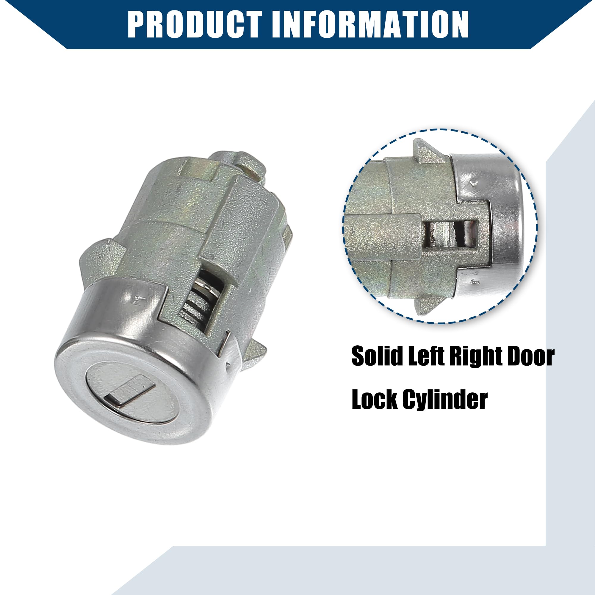 Hihaha Front Left Right Door Lock Cylinder With Keys Install Hardware For Chevy Silverado Tahoe Suburban/Passenger Driver Side Door Lock Tumbler/Metal / 1 Set/Silver Tone