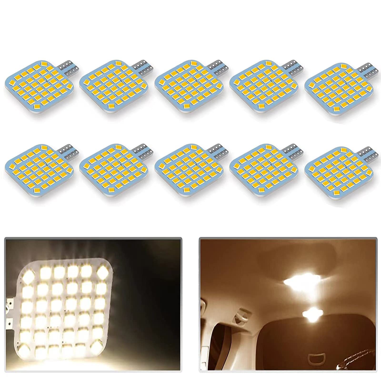 10Pcs T10 921 922 912 194 Rv Interior Led Light Bulbs, Super Bright Led Bulbs Replacement Lighting 36-Smd 2835 3200K Warm White