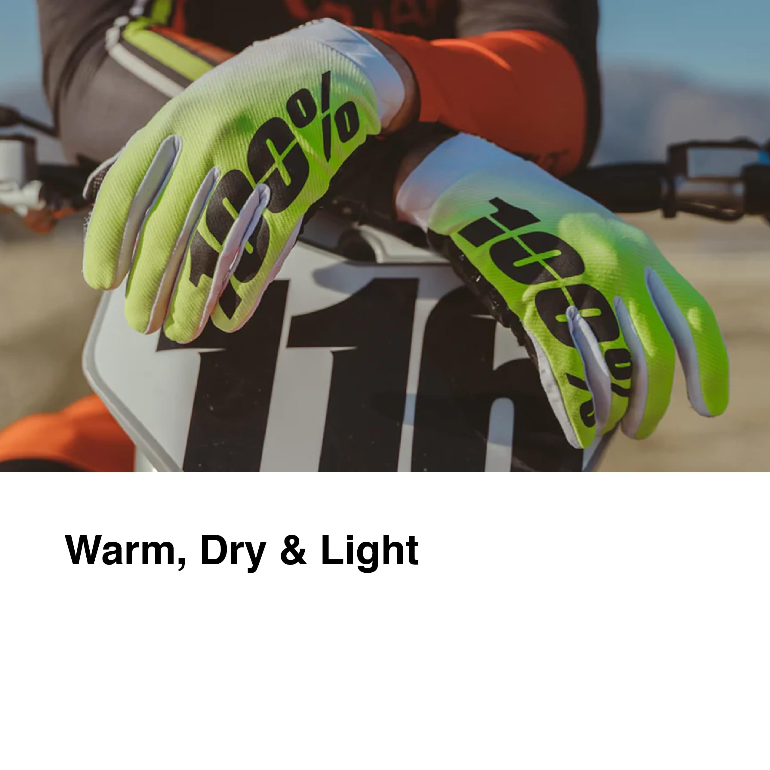 100% Hydromatic Brisker Cold Weather Motocross And Snowmobile Gloves - Warm & Lightweight Gloves For Motocross & Cycling - Blue,