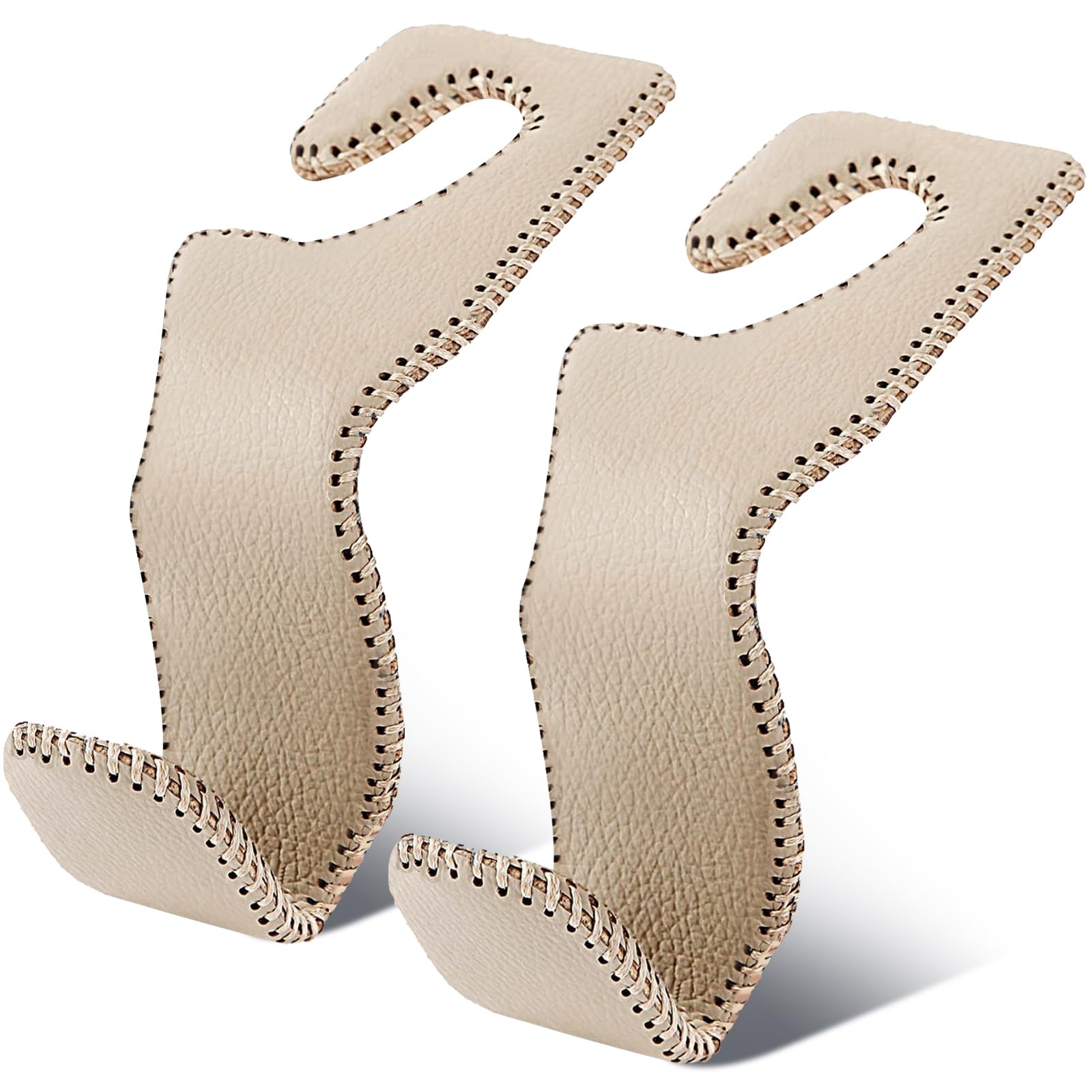 Eldhus Car Seat Hooks For Purses And Bags, 2 Pack Car Purse Holder For Grocery Bag Handbag Clothes, Metal Headrest Hooks Covered