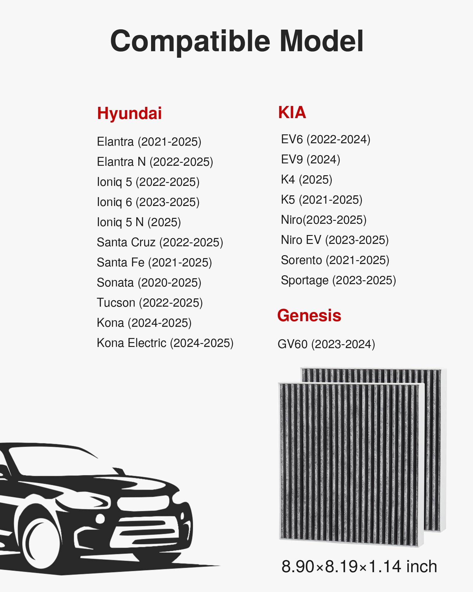 Puroma Cabin Air Filter with Activated Carbon, Compatible with CF12820, Hyundai 97133-L1000, 97133-N9100, Elantra, Ioniq, Santa