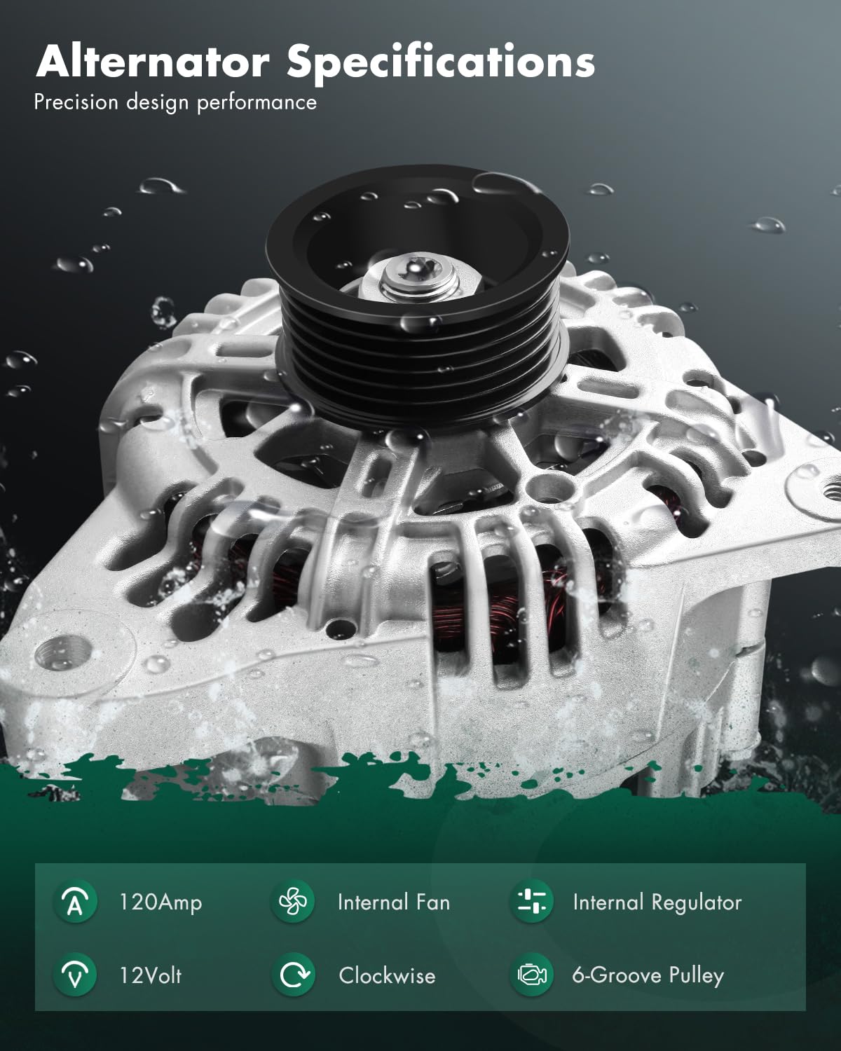 SCITOO Alternators AVA0066 11188 fit for Hyundai Santa Fe Tiburon Tucson for Kia Magentis Optima for Sportage 2005 2006 120A CW