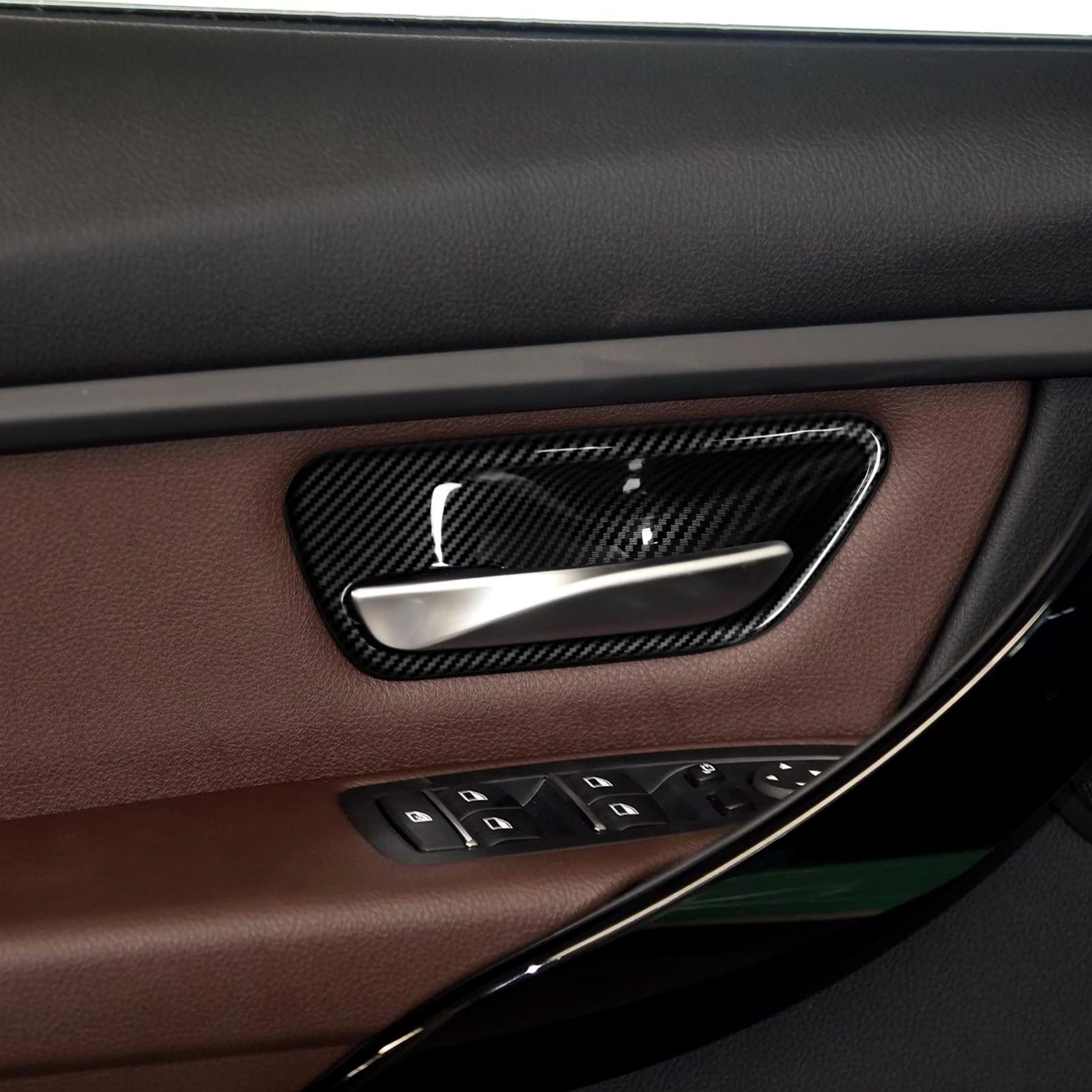 2Pcs Car Trim Door Bowl Sticker Carbon Style Abs Decal Cover Fits For Bmw 3 4 Series F30 F31 F34 3Gt F32 F33 F36 Accessories