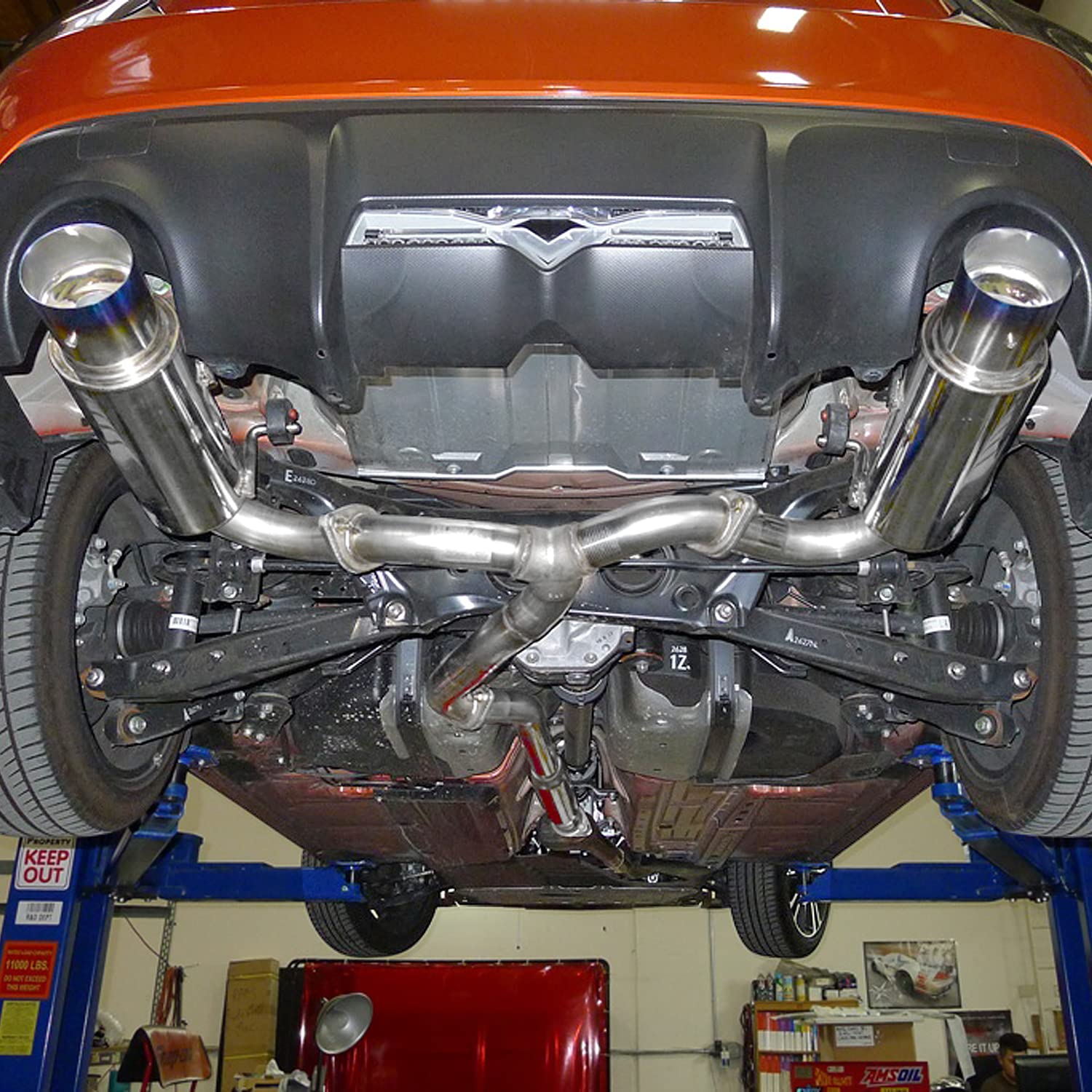 Spec-D Tuning Catback Dual Muffler Exhaust System W/Titanium Tip Compatible With 2013-2016 Scion Fr-S