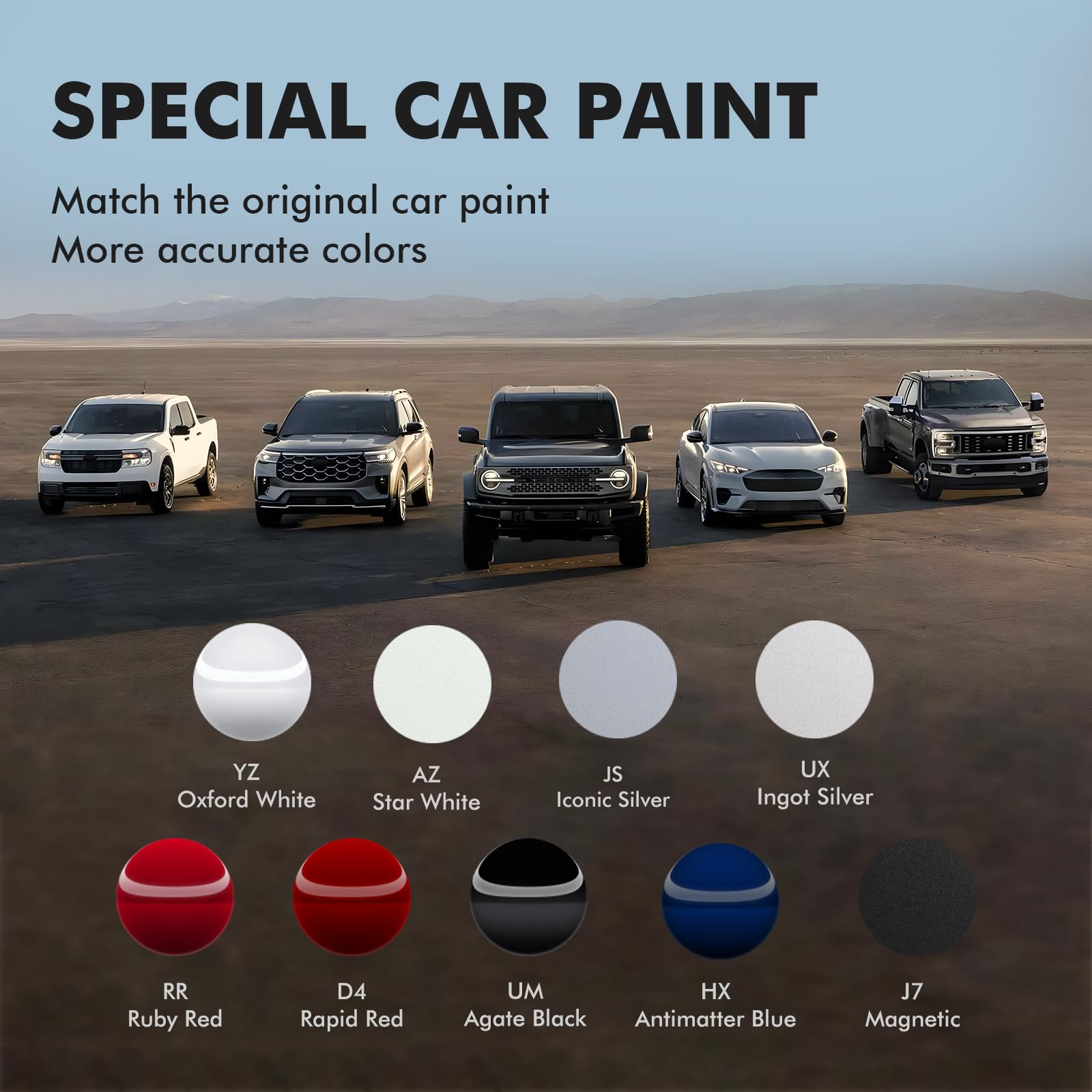 XTryfun HX Antimatter Blue Touch Up Paint Kit - DIY Car Scratch Repair for Ford F-150/Mustang/Expedition/Lightning/Responder/Esc